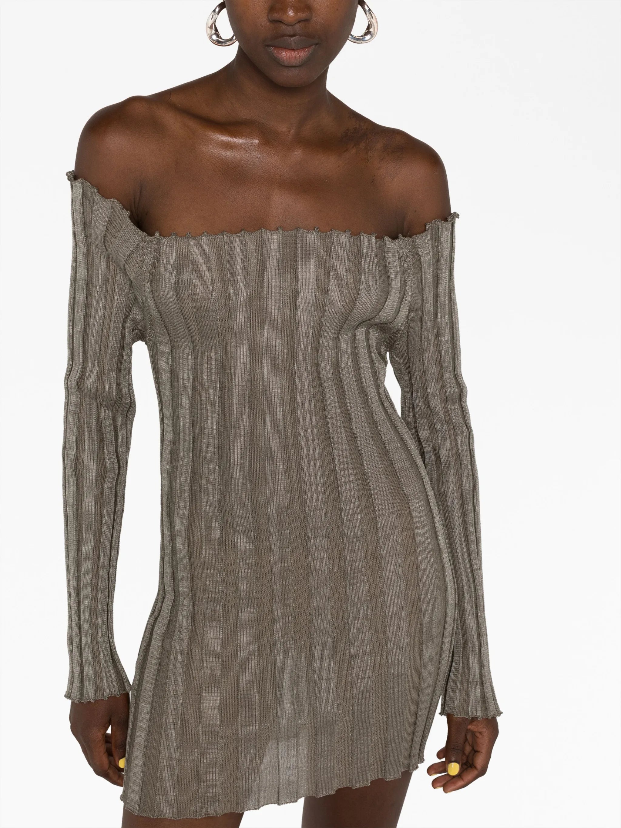 Katrine off-shoulder long-sleeve dress
