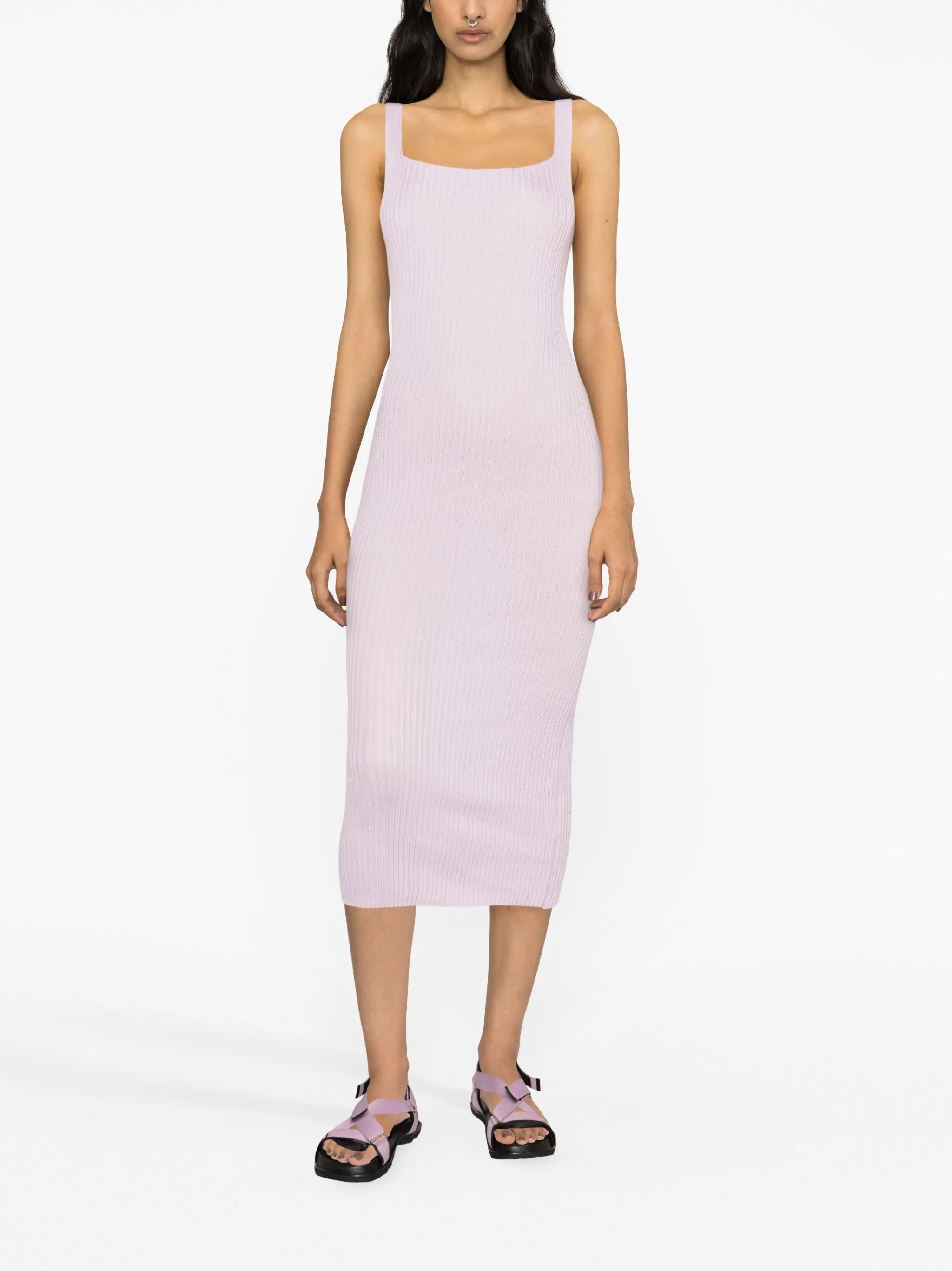Emma ribbed-knit midi dress