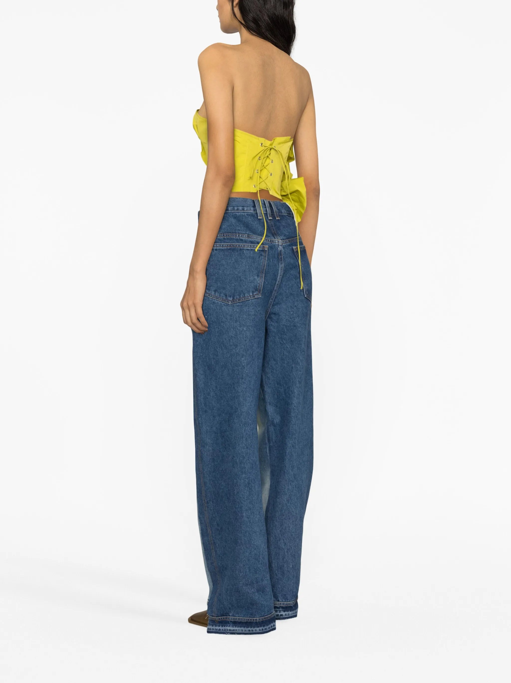 frill-trim corsage corset top