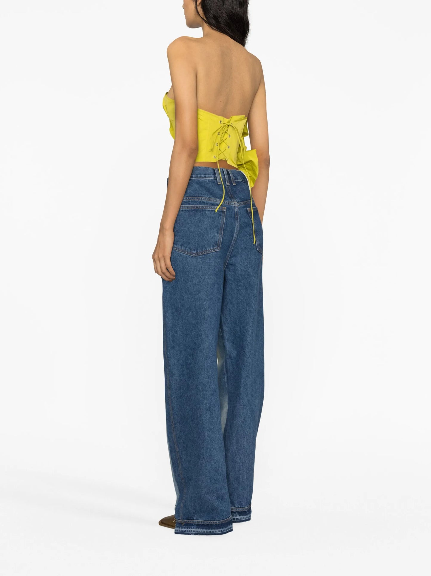 frill-trim corsage corset top