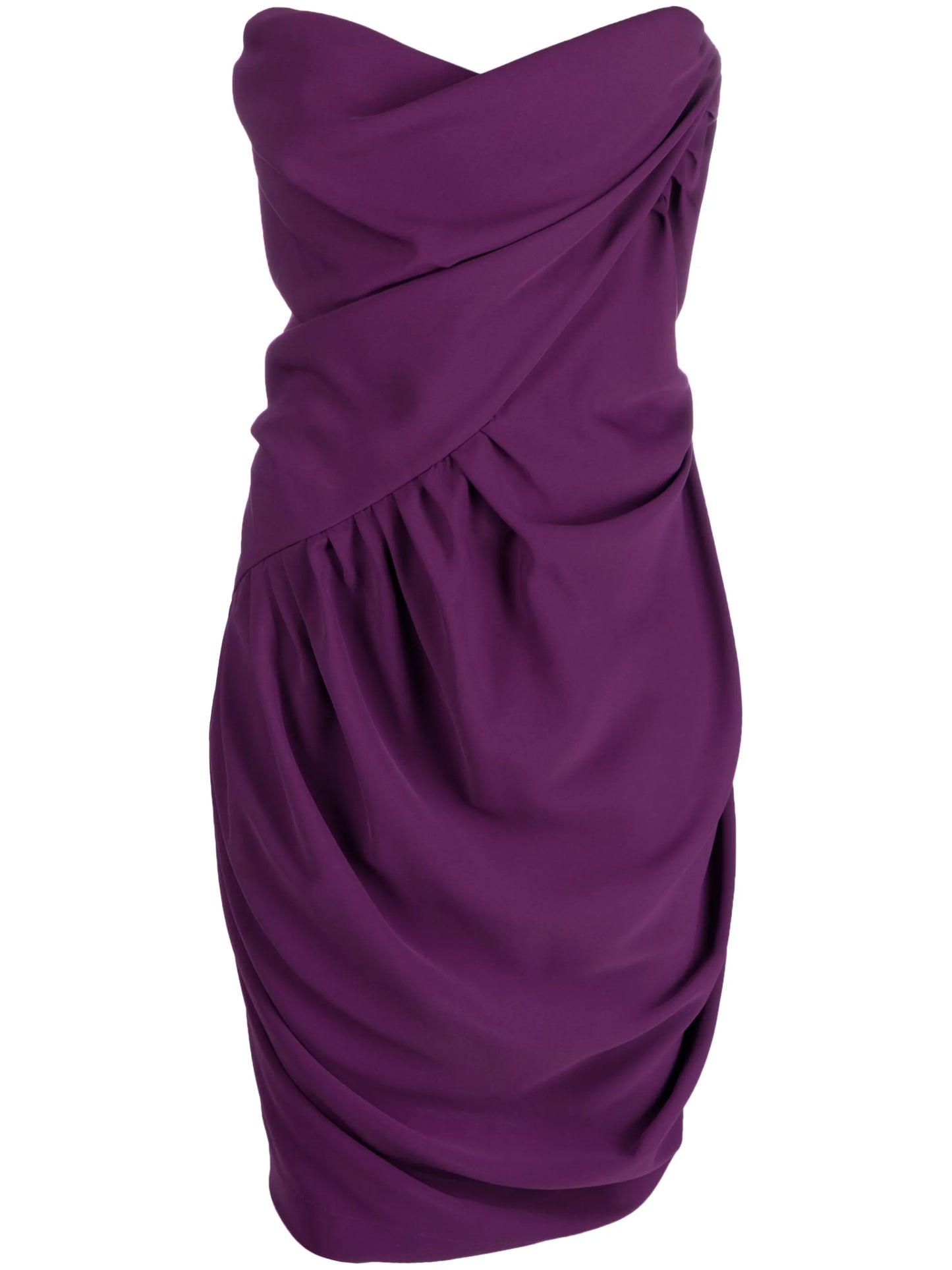 draped corset-bodice dress