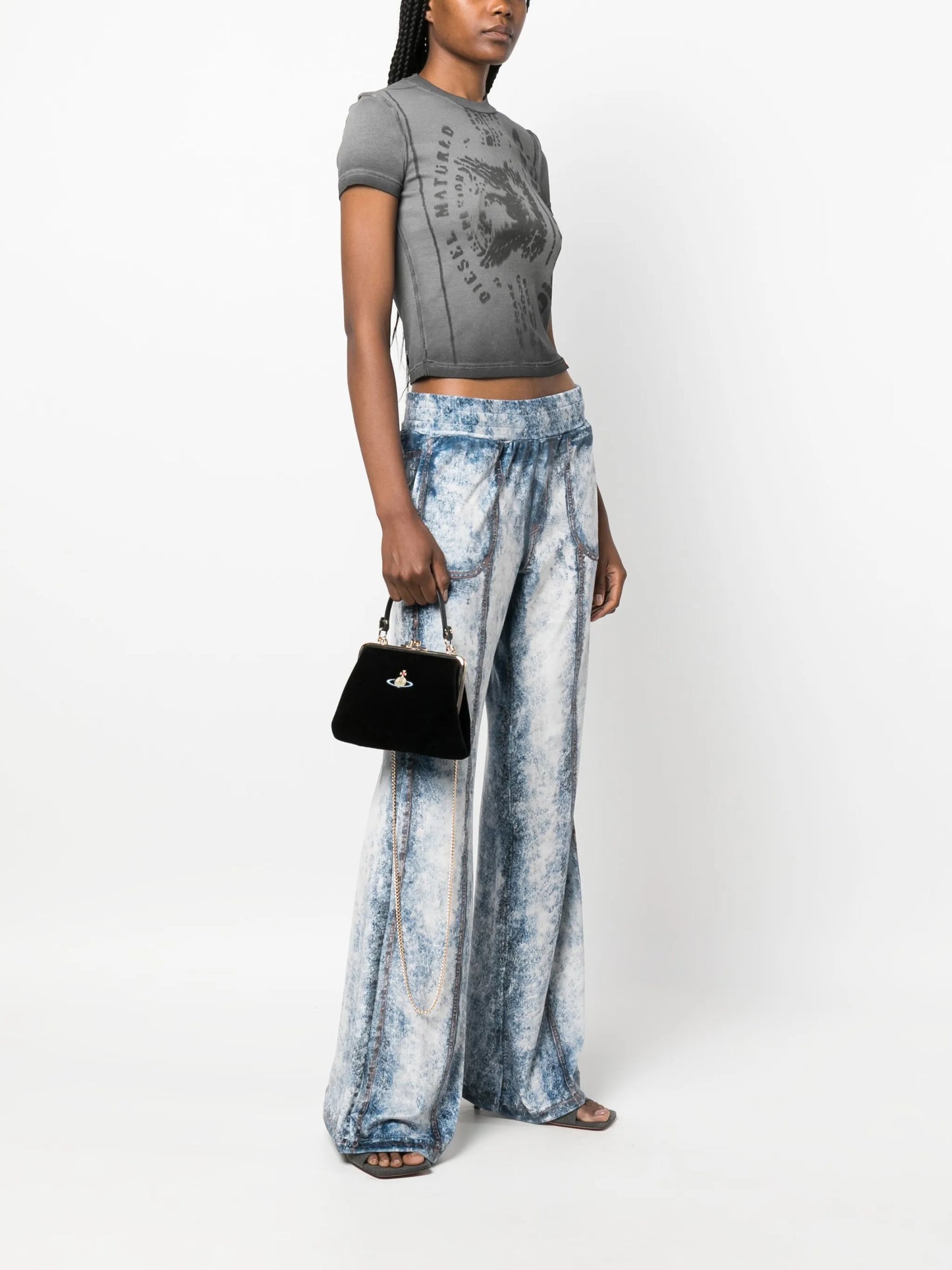 Granny Frame velvet mini bag