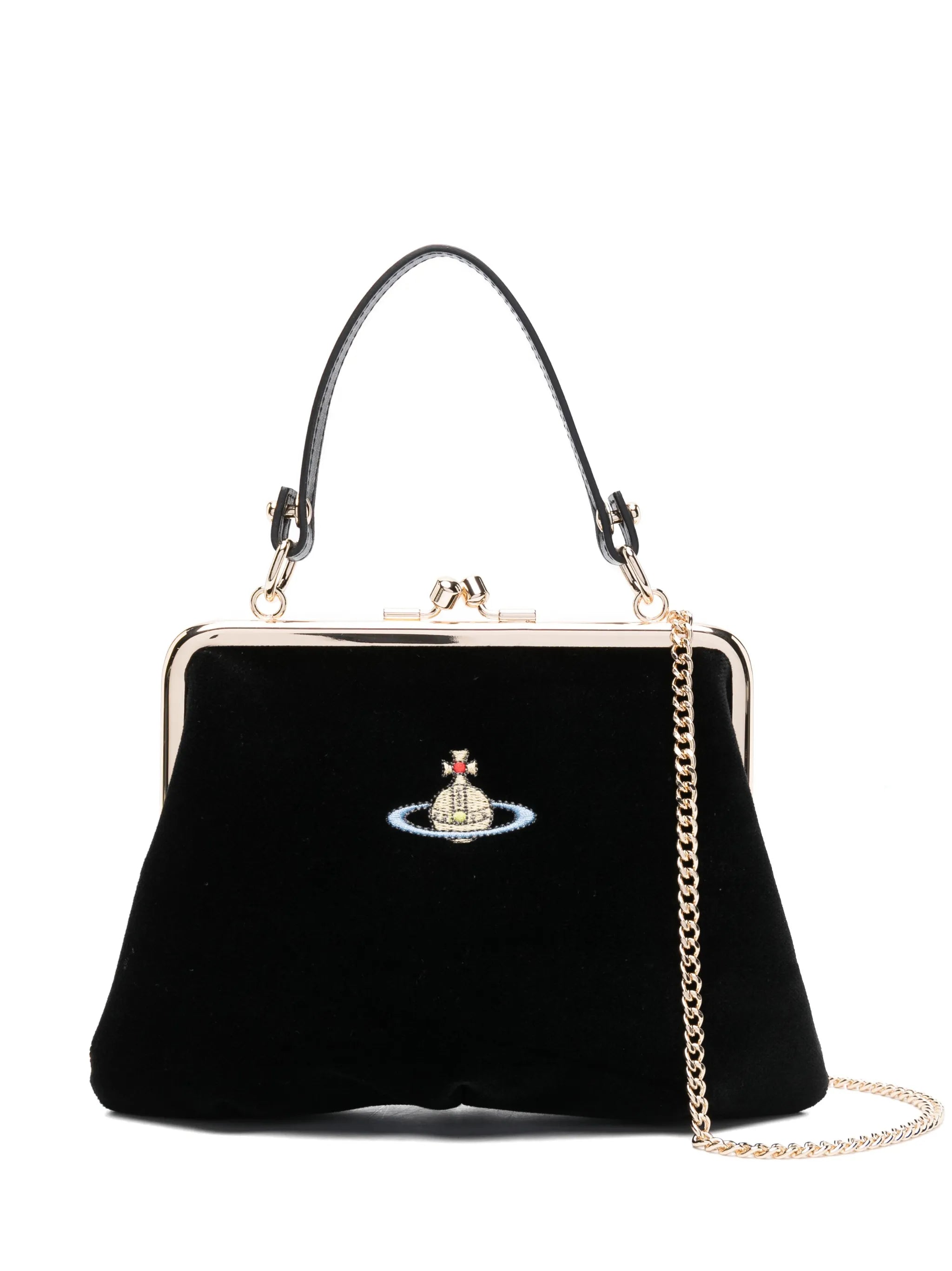 Granny Frame velvet mini bag