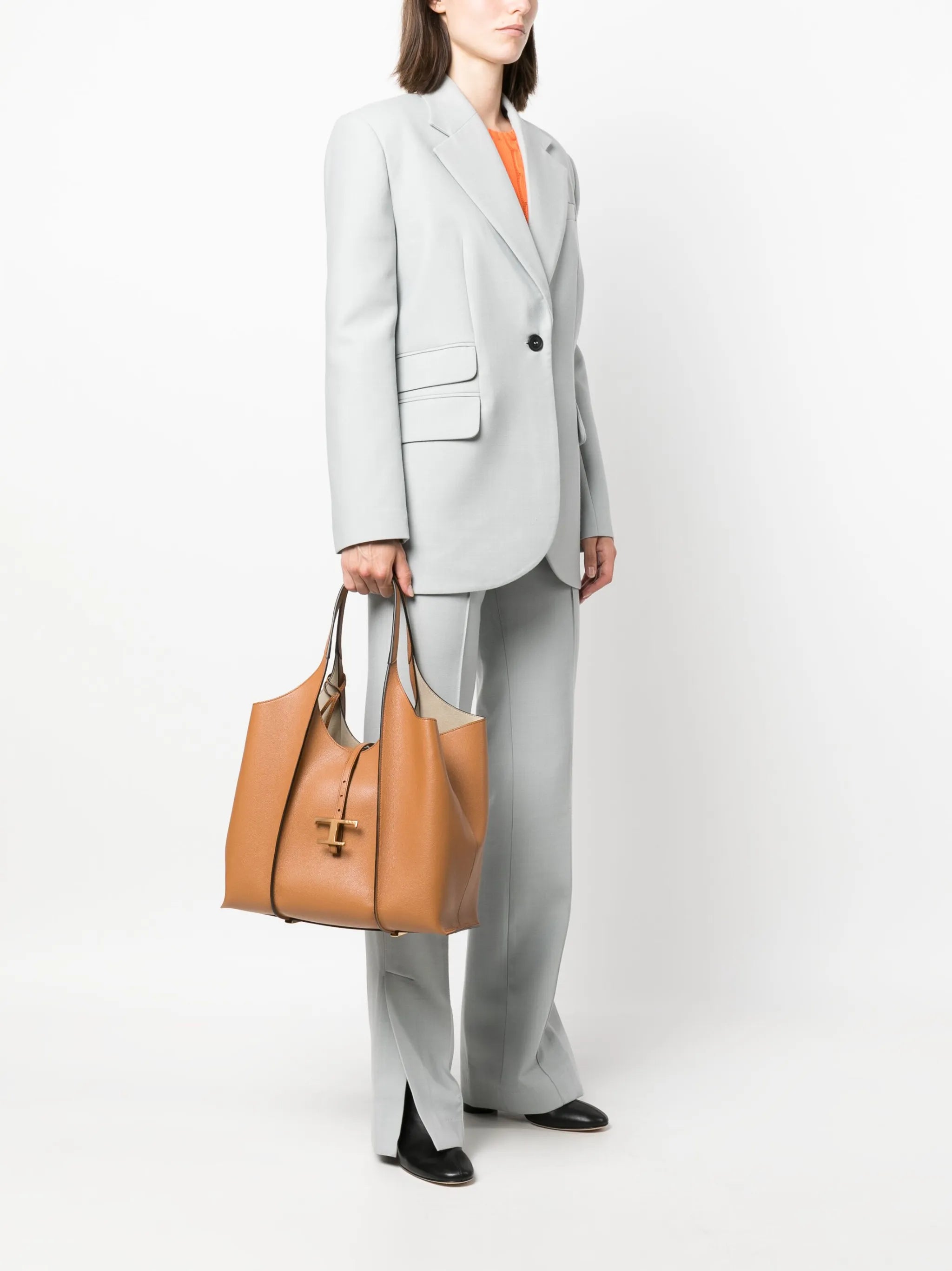 T Timeless shopping bag in leather medium