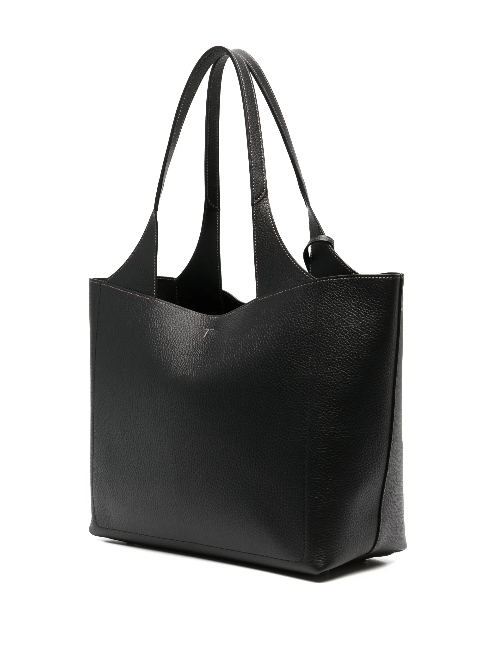 logo-charm leather tote bag