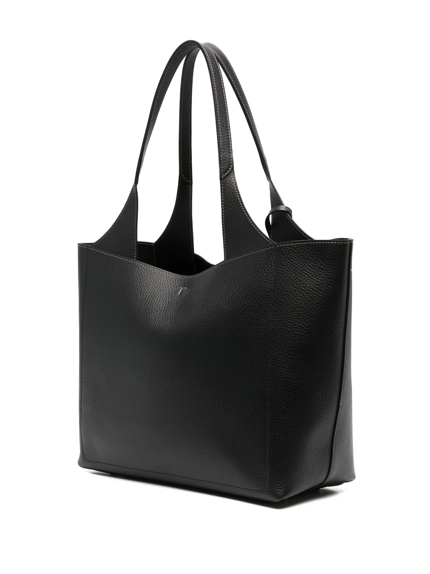 logo-charm leather tote bag