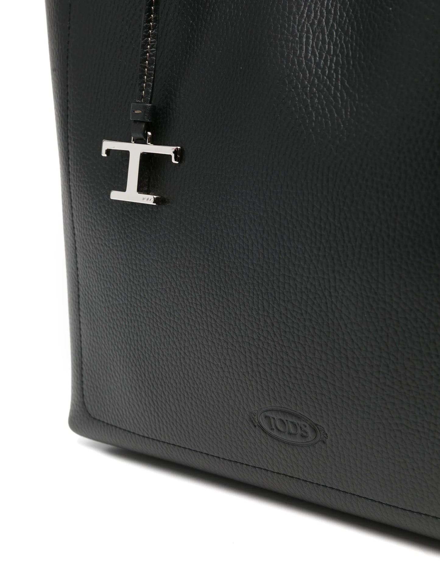 logo-charm leather tote bag