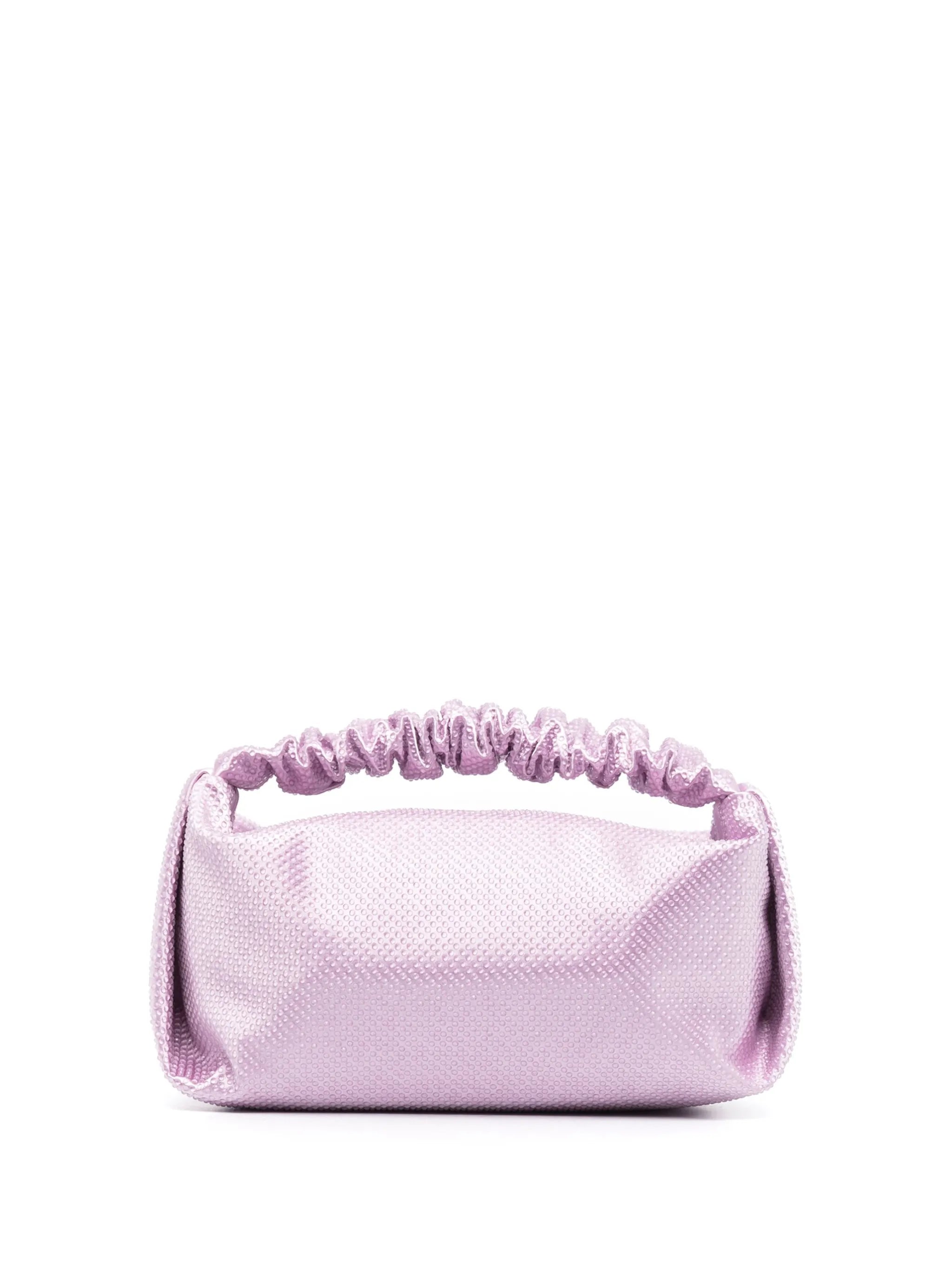 Scrunchie crystal-embellished mini bag