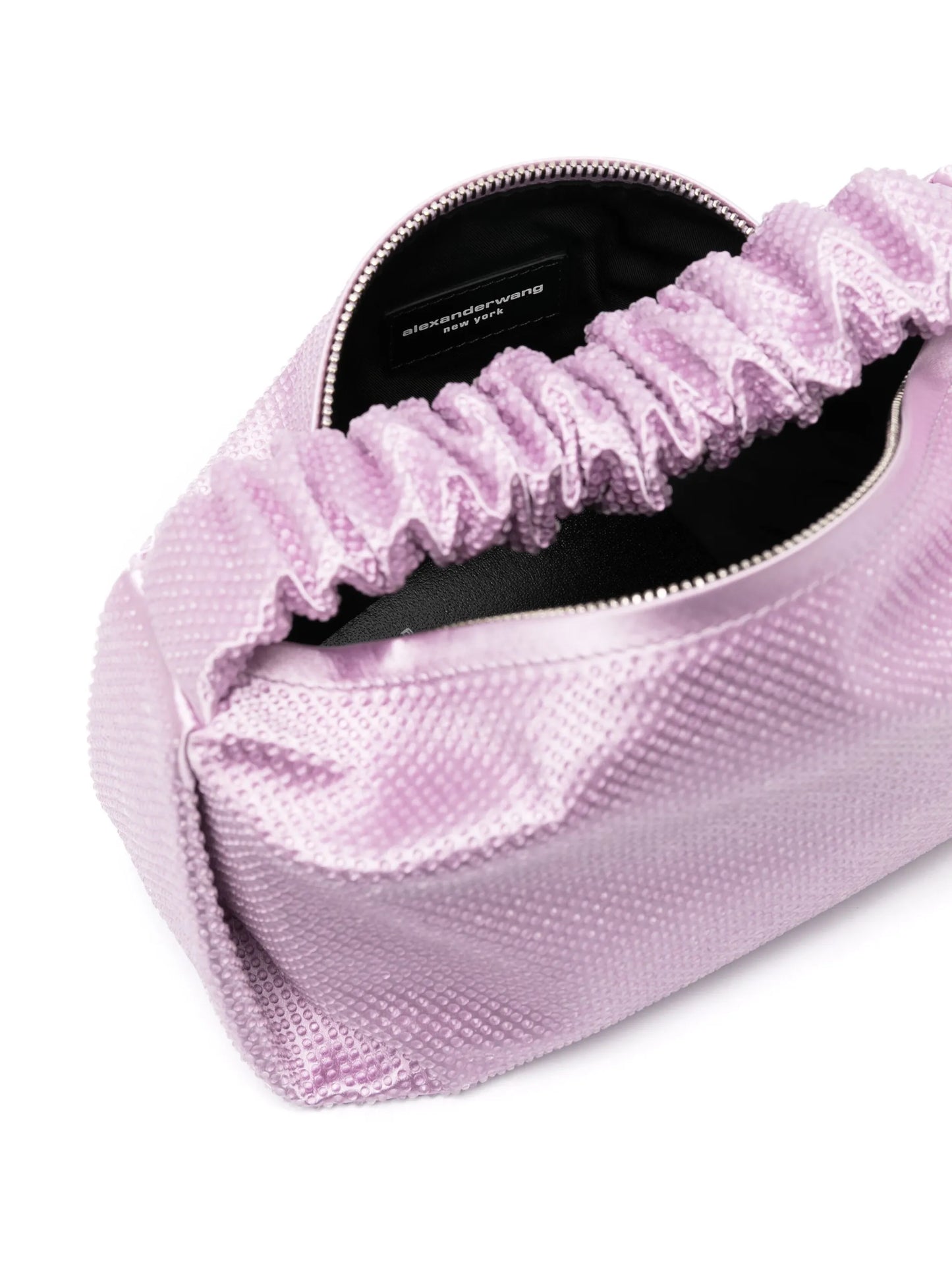 Scrunchie crystal-embellished mini bag