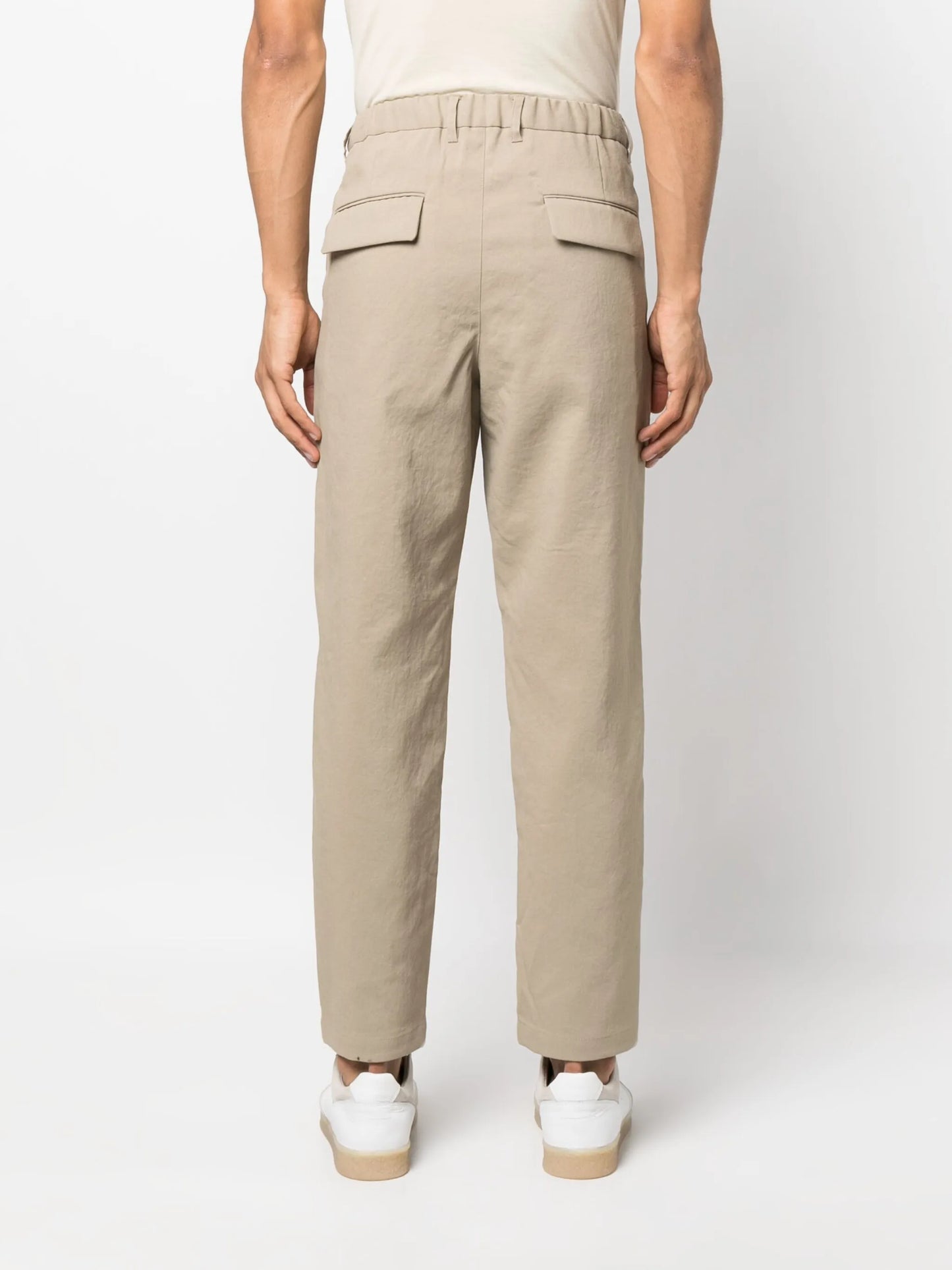 tapered-leg tailored trousers