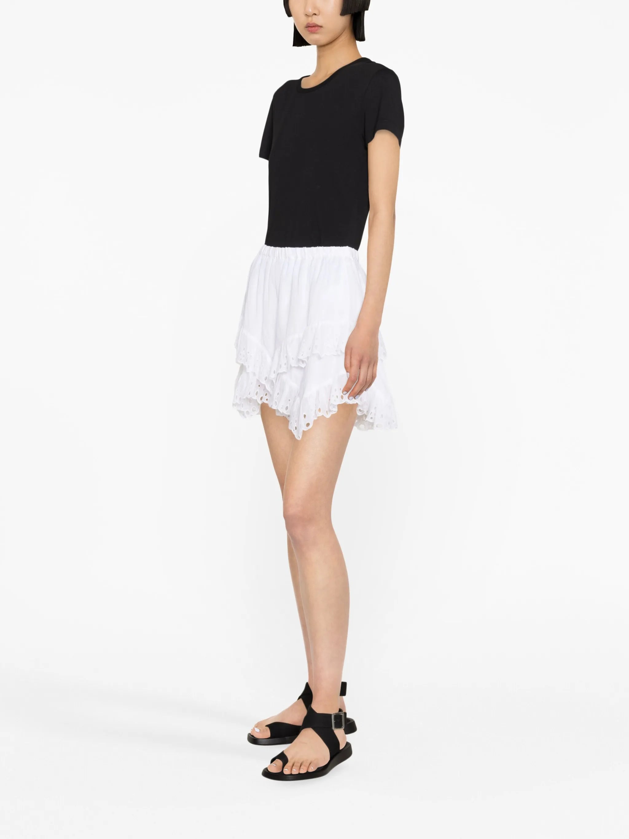 Kaddy ruffled asymmetric miniskirt