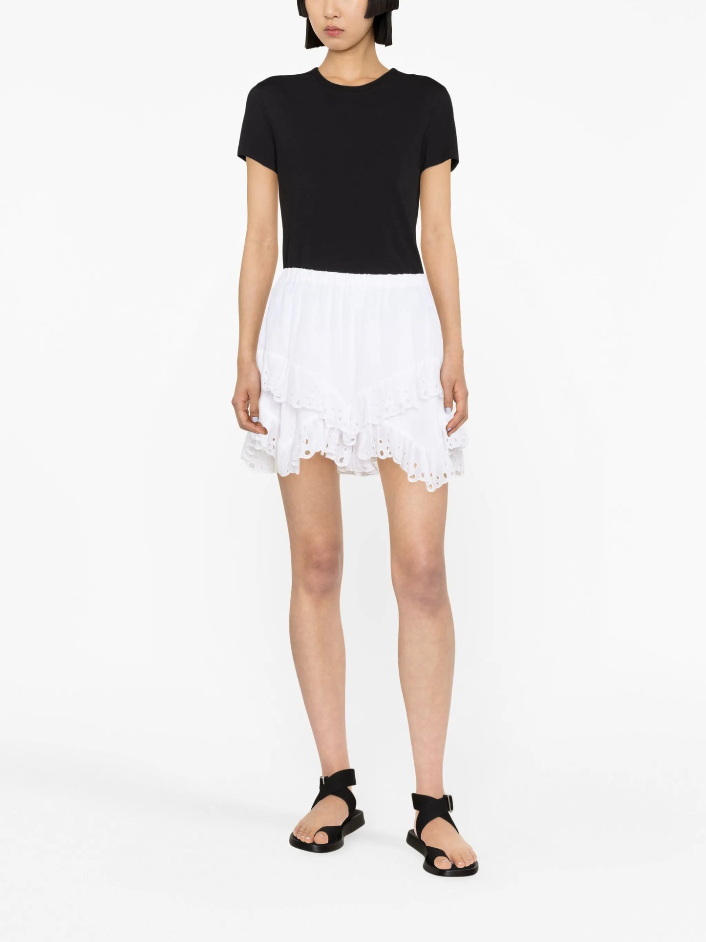 Kaddy ruffled asymmetric miniskirt