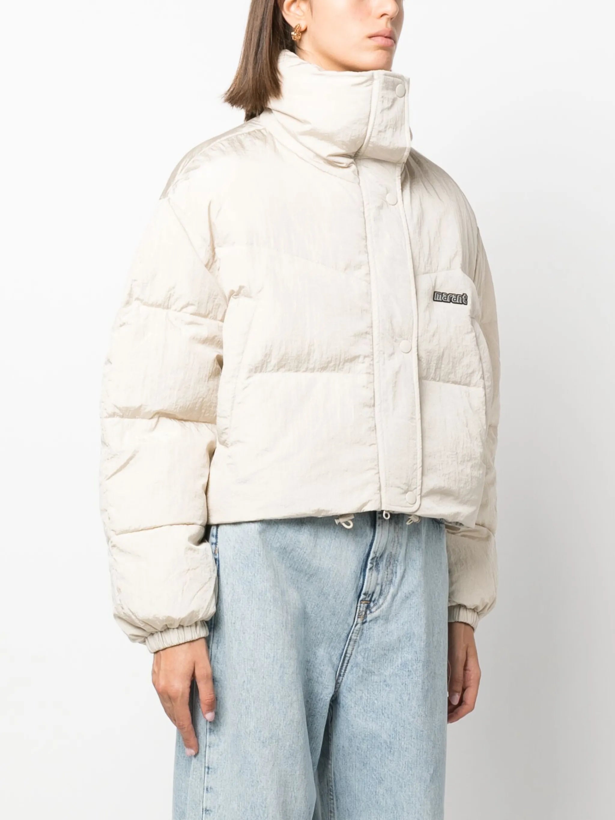 logo-patch puffer jacket