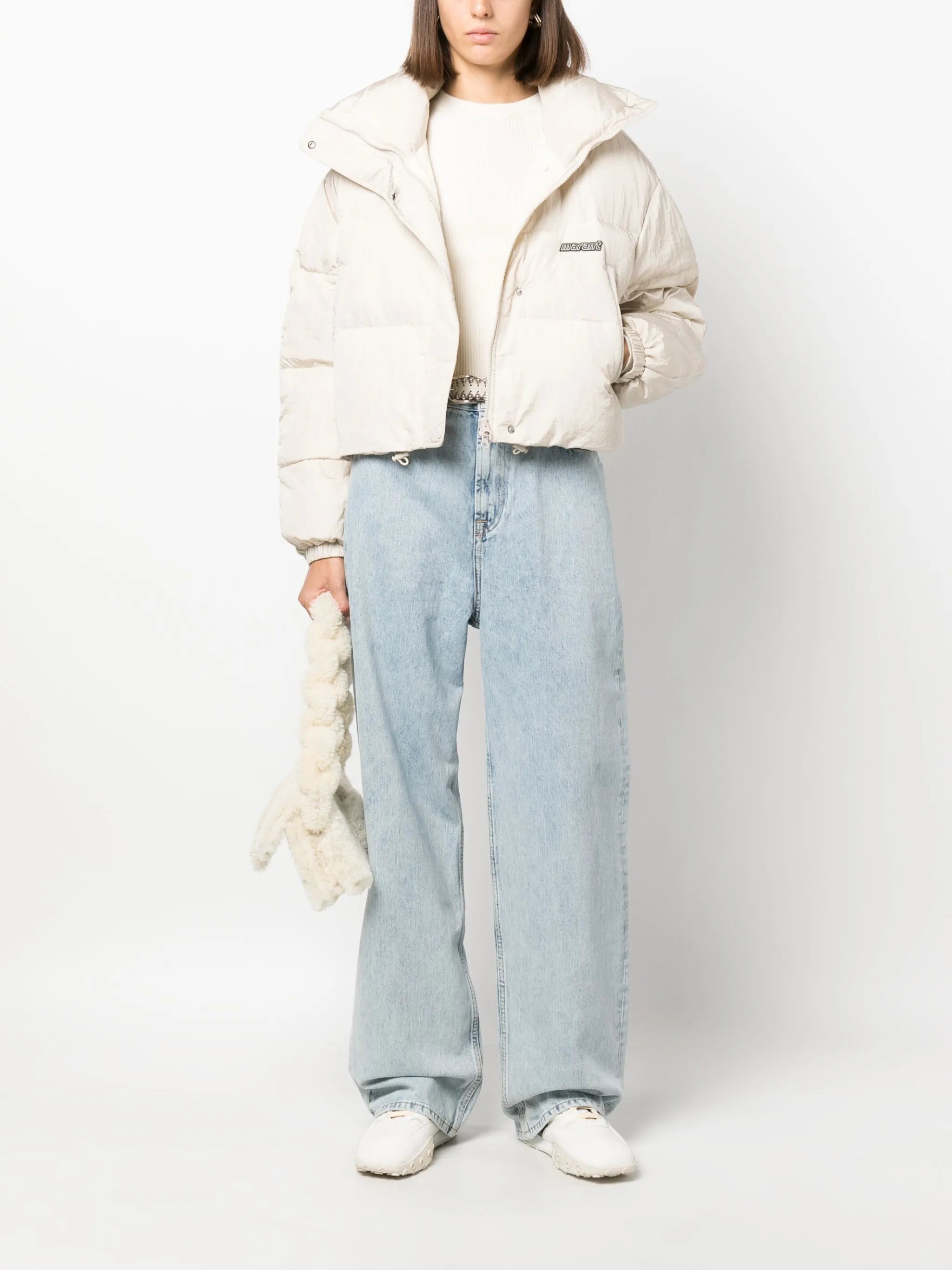 logo-patch puffer jacket