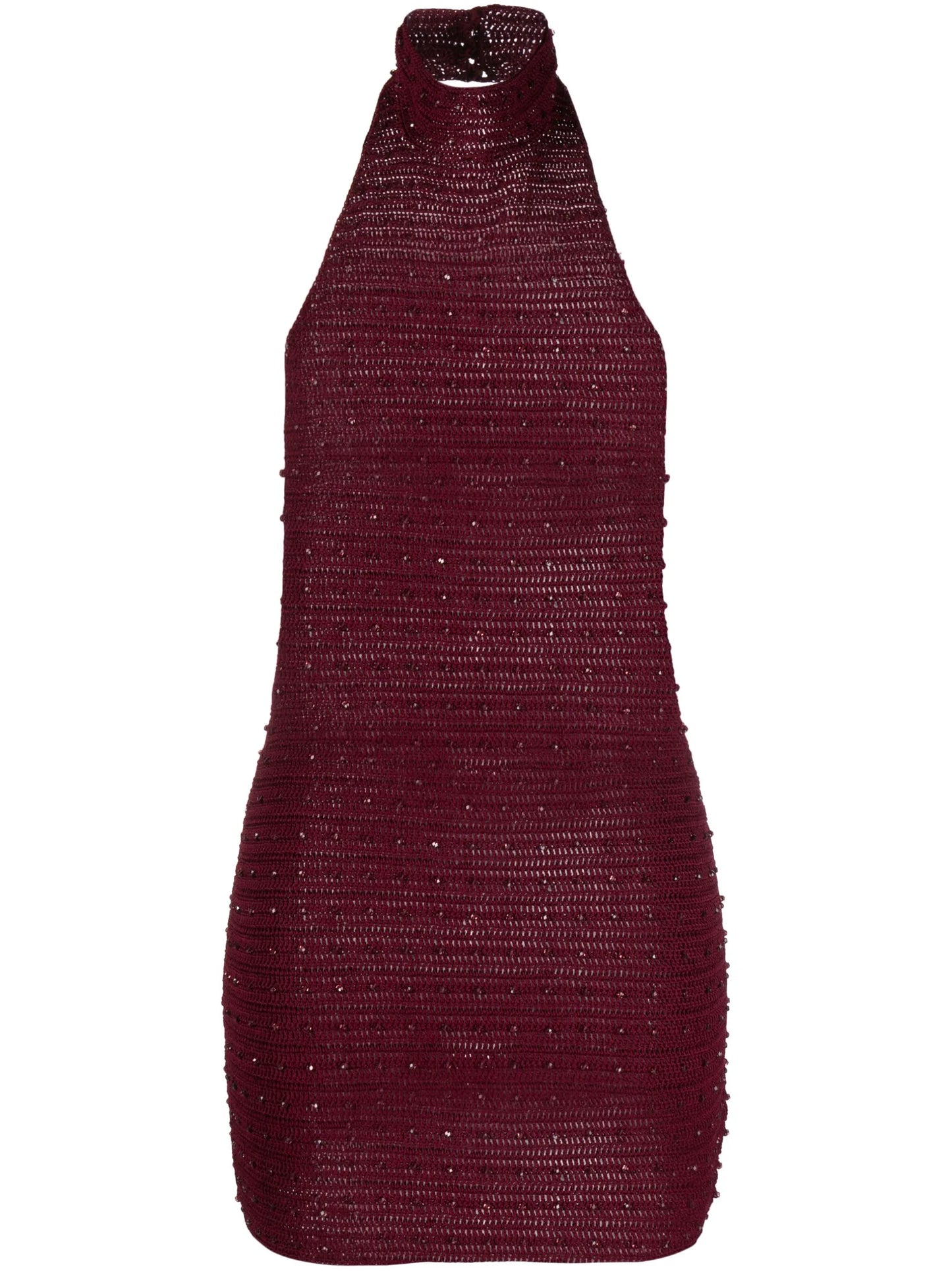 Pora crystal-embellished halterneck minidress