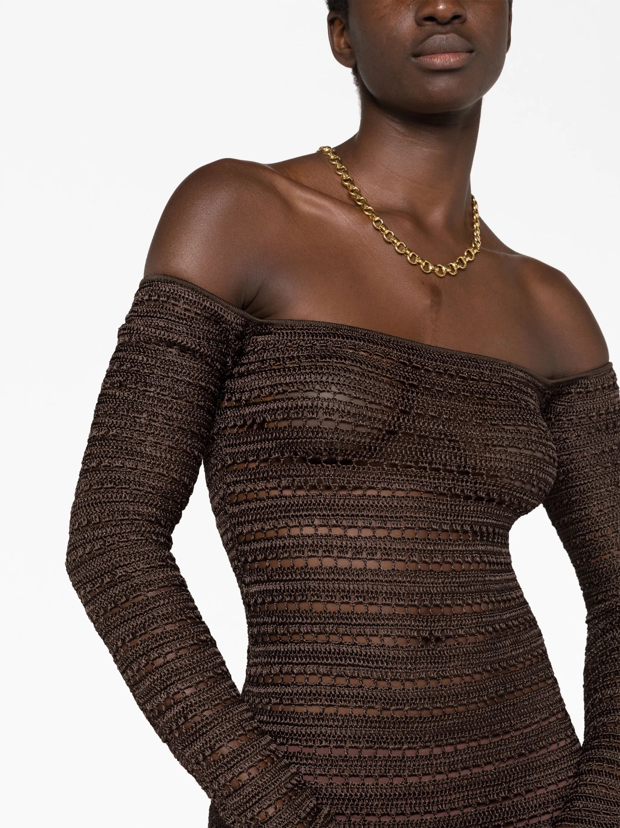 Montro open-knit maxi dress