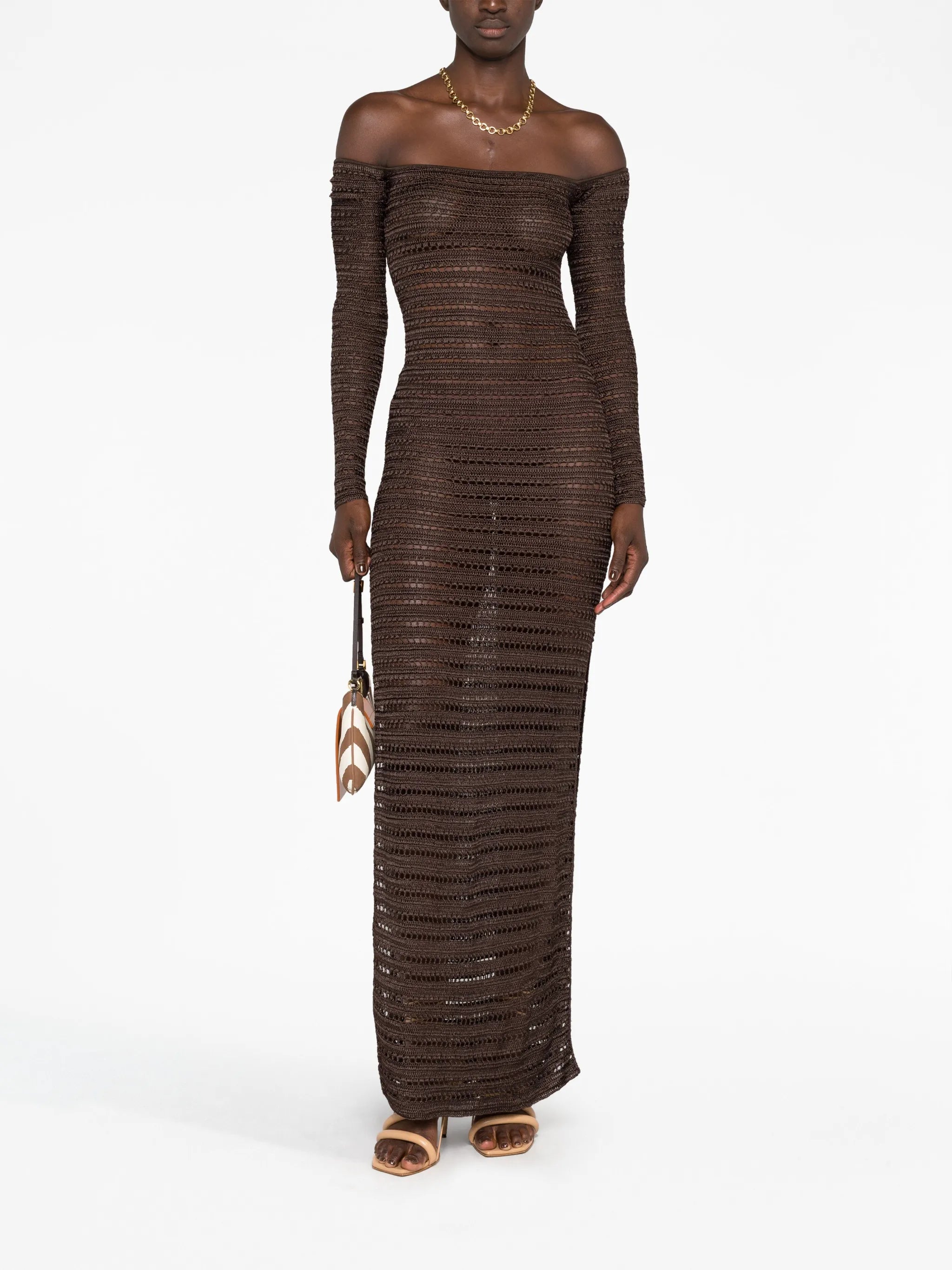 Montro open-knit maxi dress