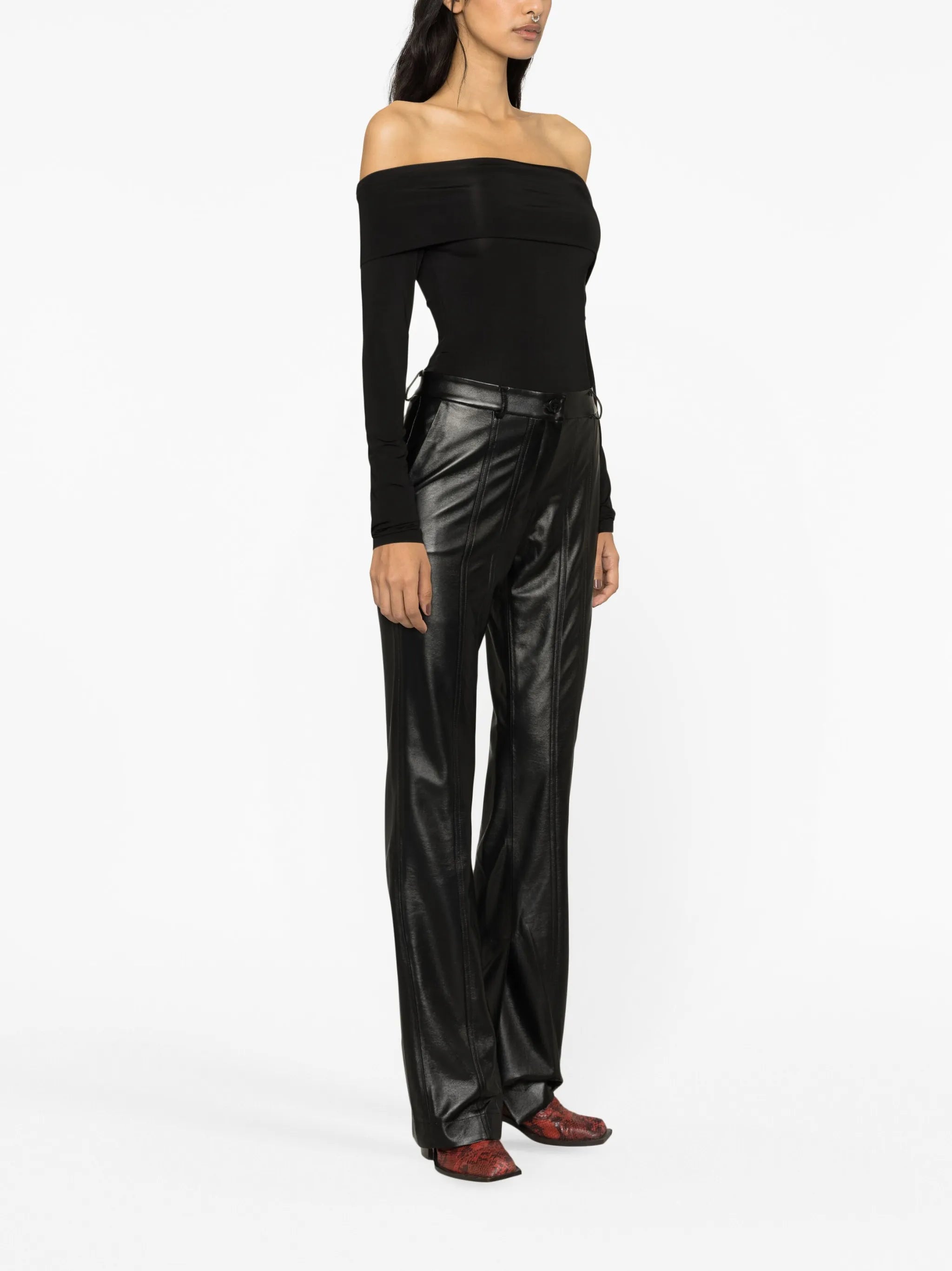 off-shoulder long-sleeve bodysuit