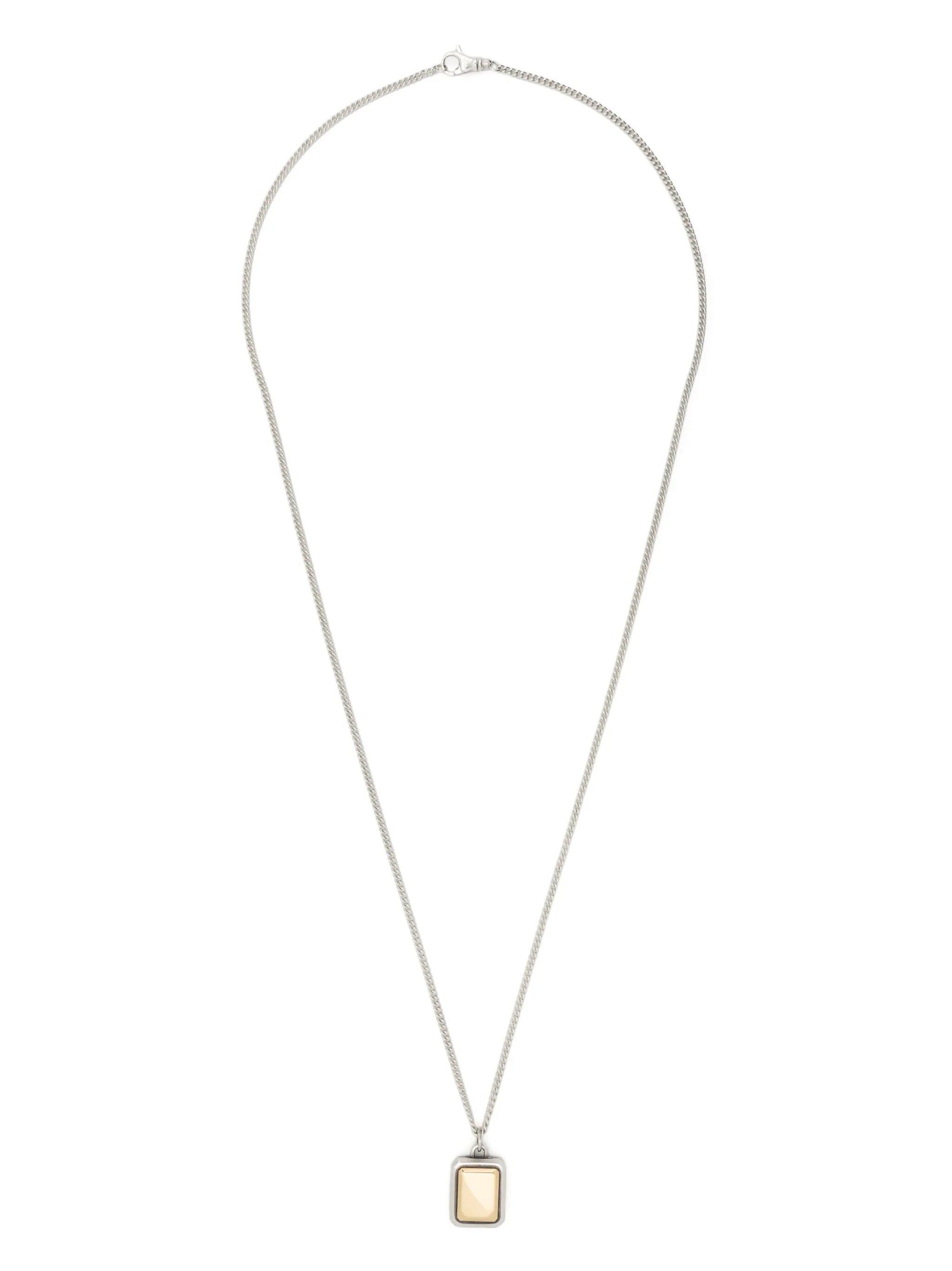 18kt yellow gold and sterling silver dog-tag necklace
