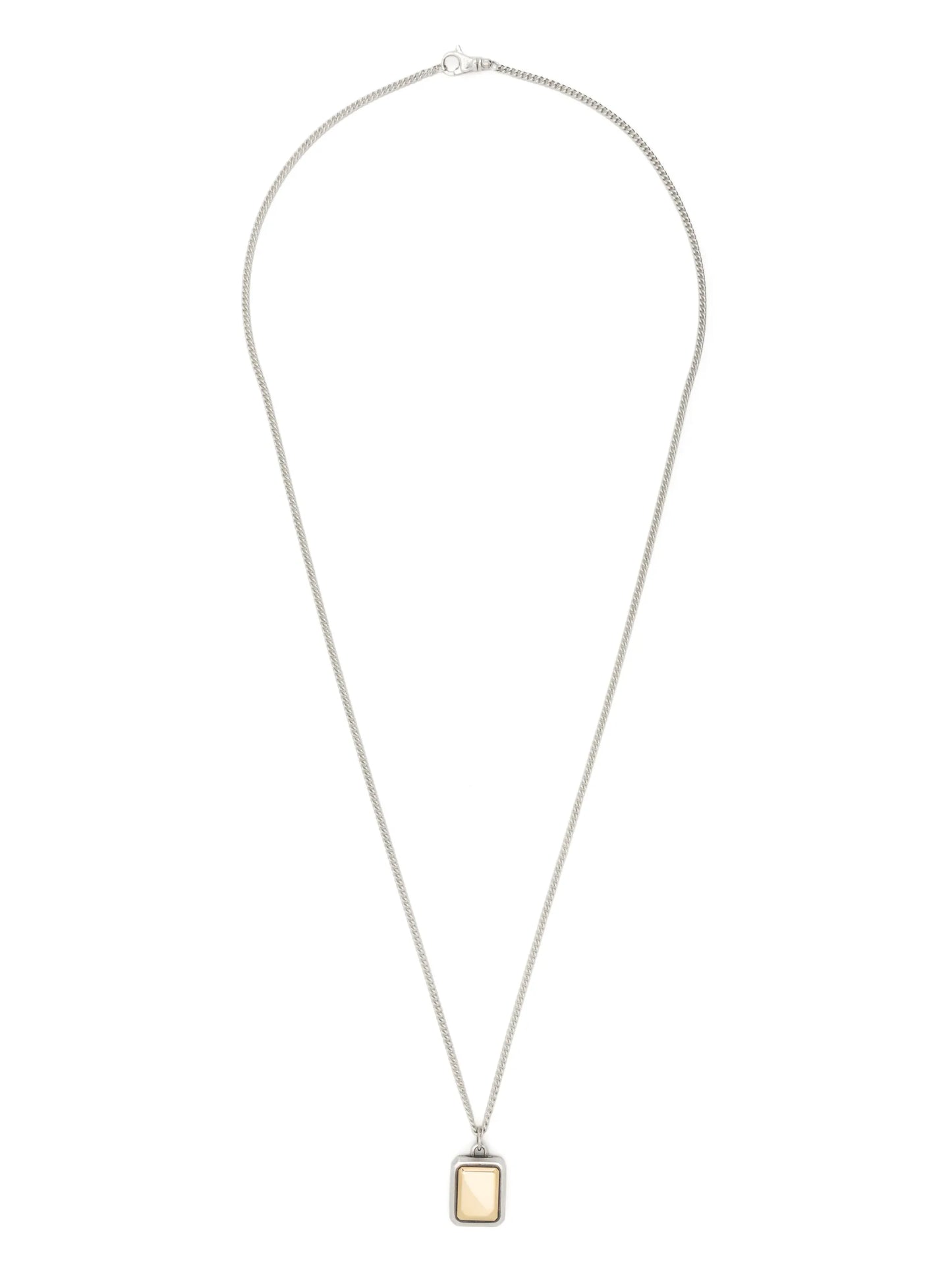 18kt yellow gold and sterling silver dog-tag necklace