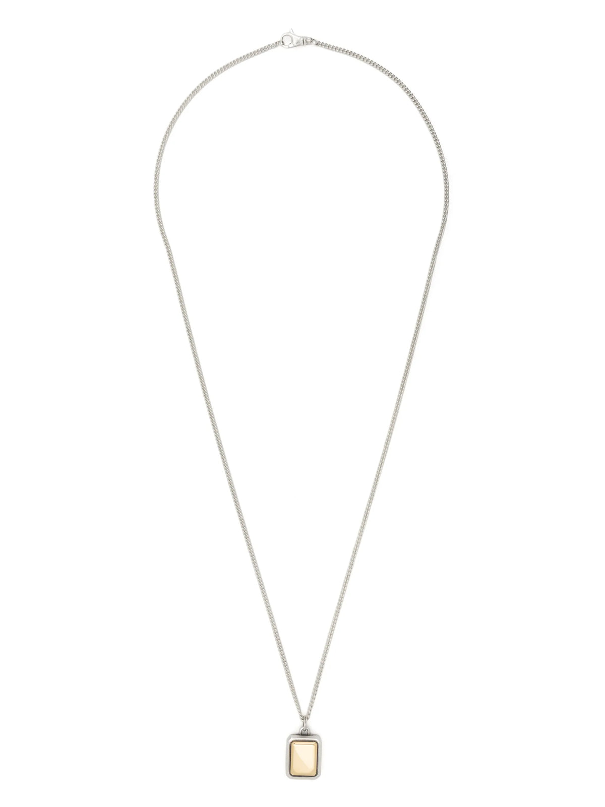 18kt yellow gold and sterling silver dog-tag necklace