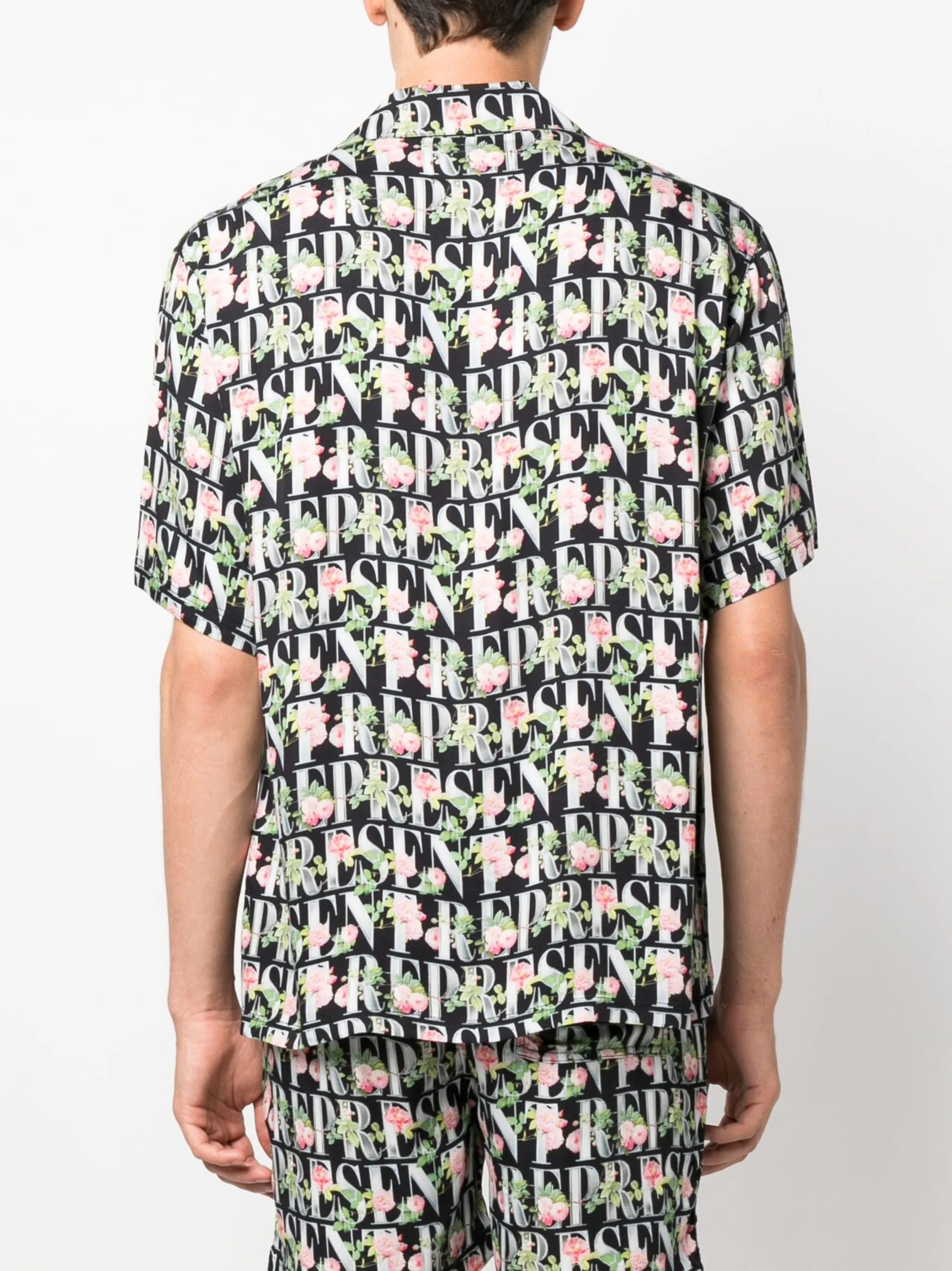logo-print camp-collar shirt