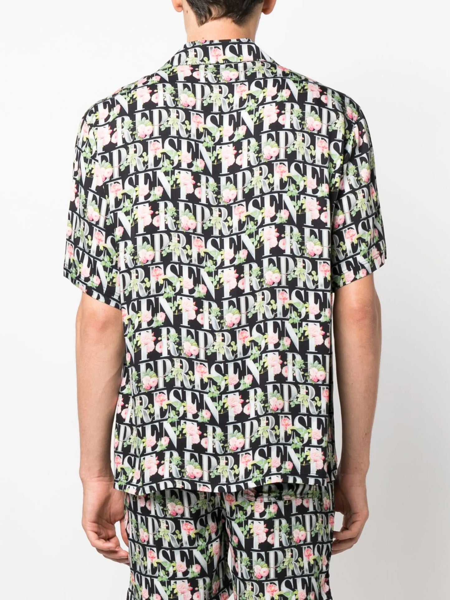 logo-print camp-collar shirt