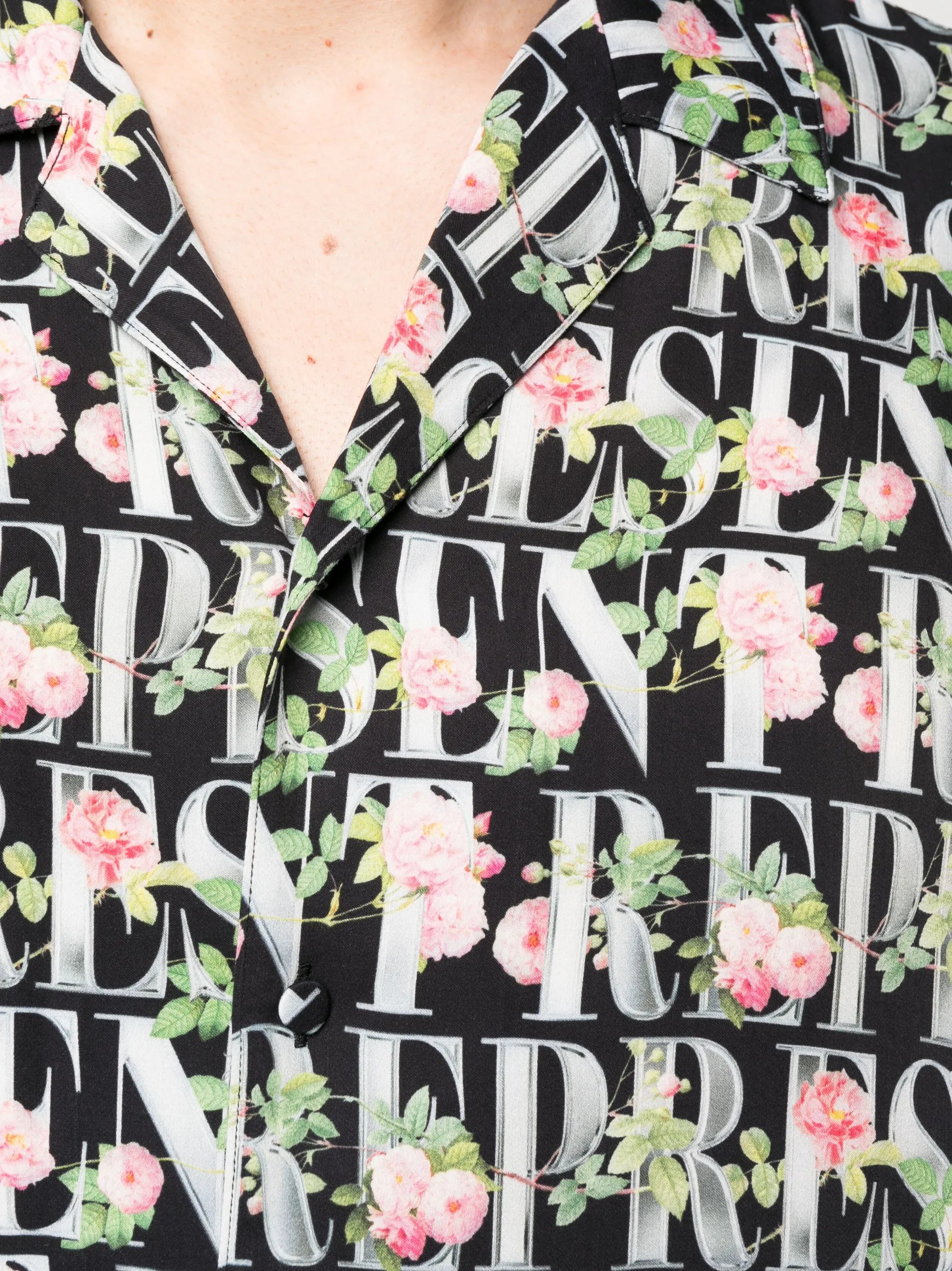 logo-print camp-collar shirt