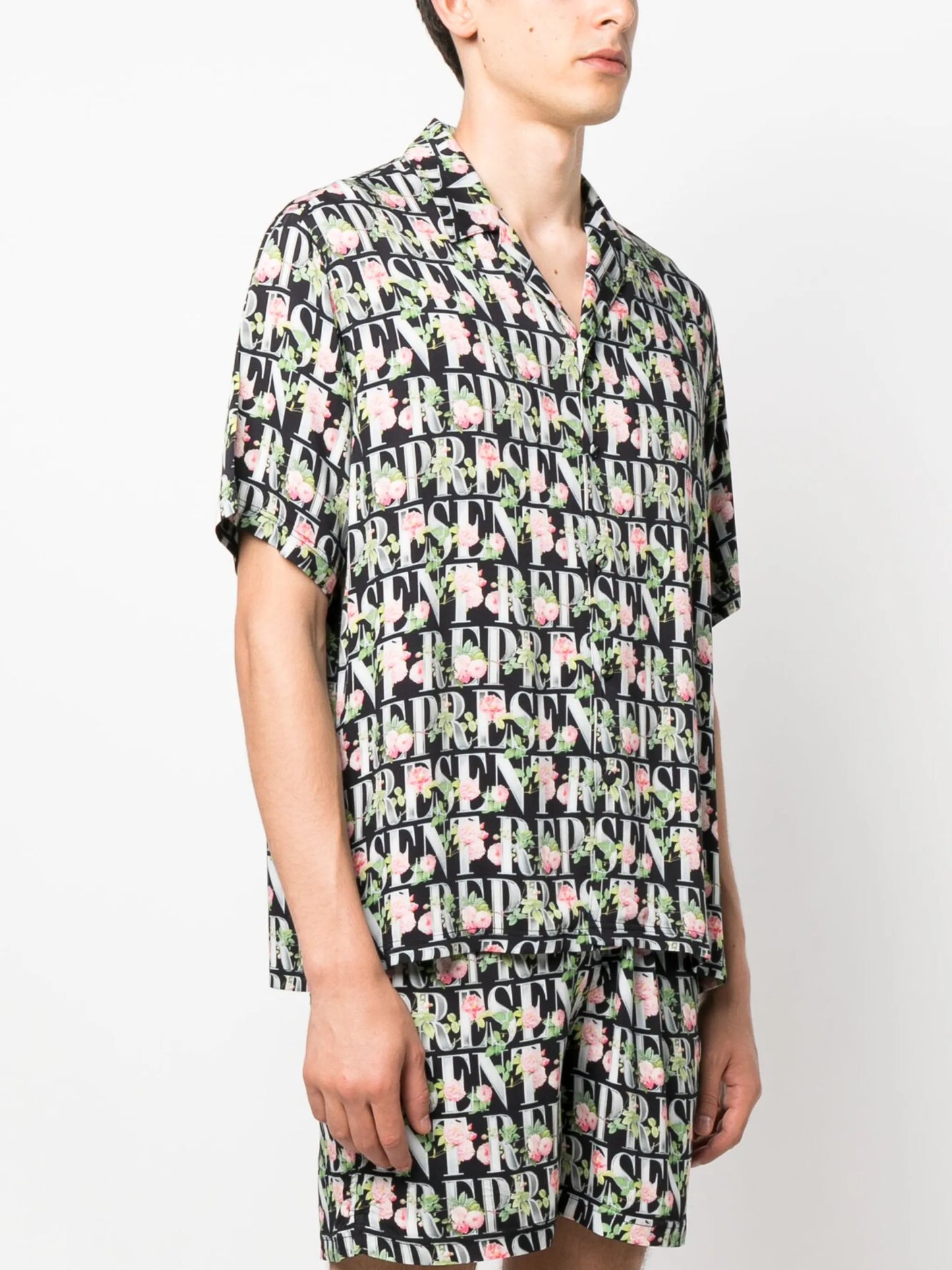 logo-print camp-collar shirt