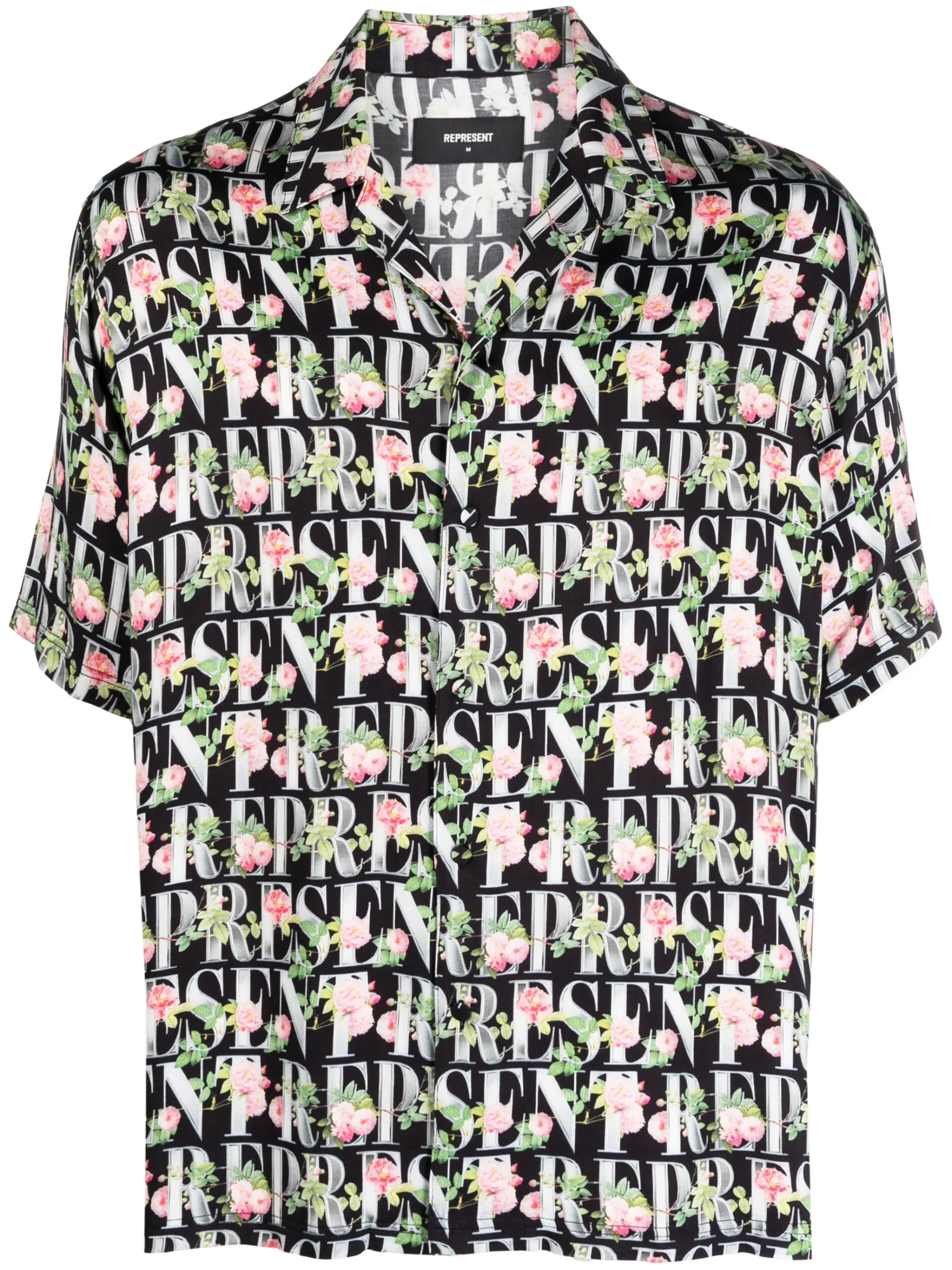 logo-print camp-collar shirt