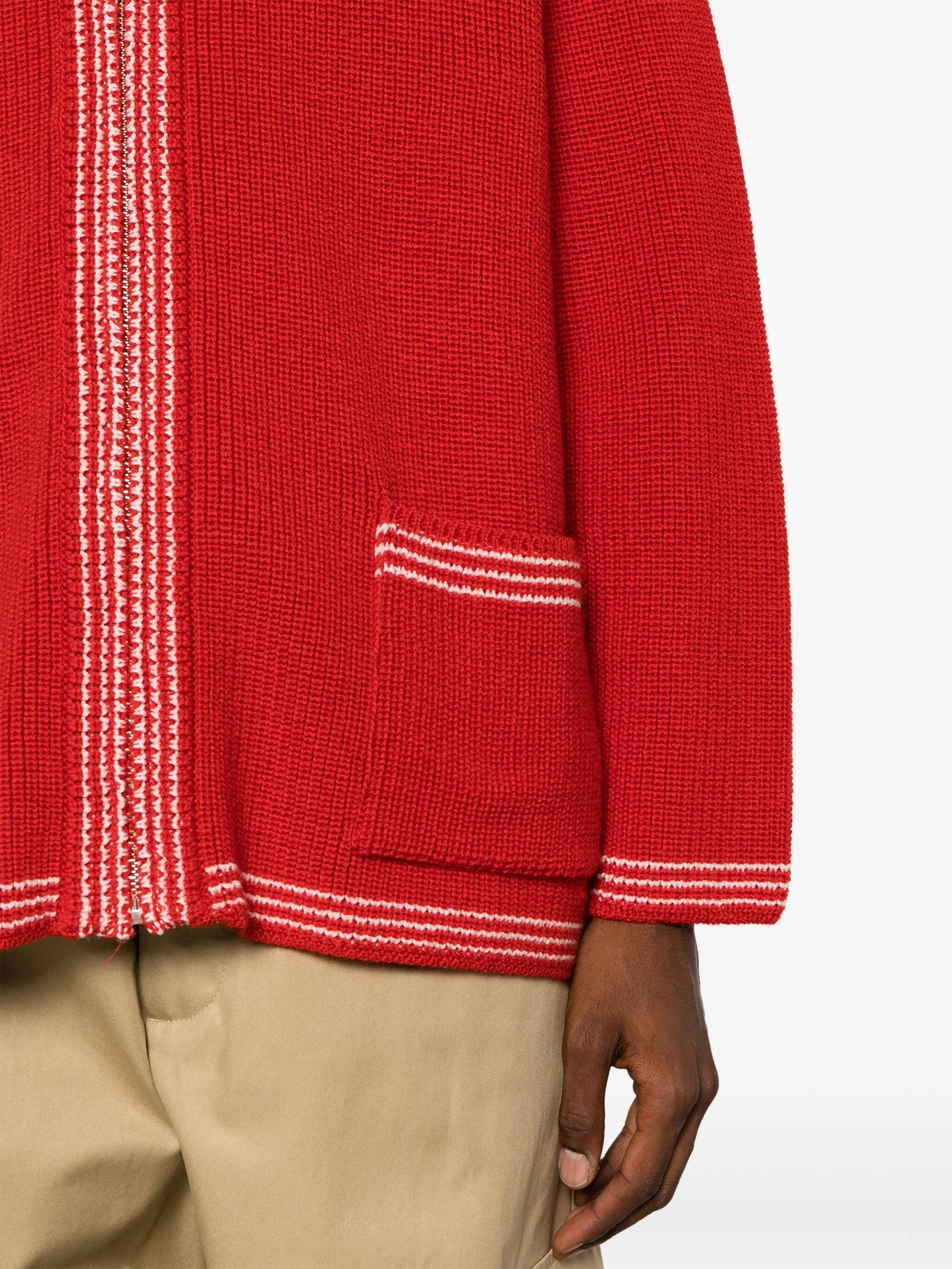 Shaker Stitch wool cardigan