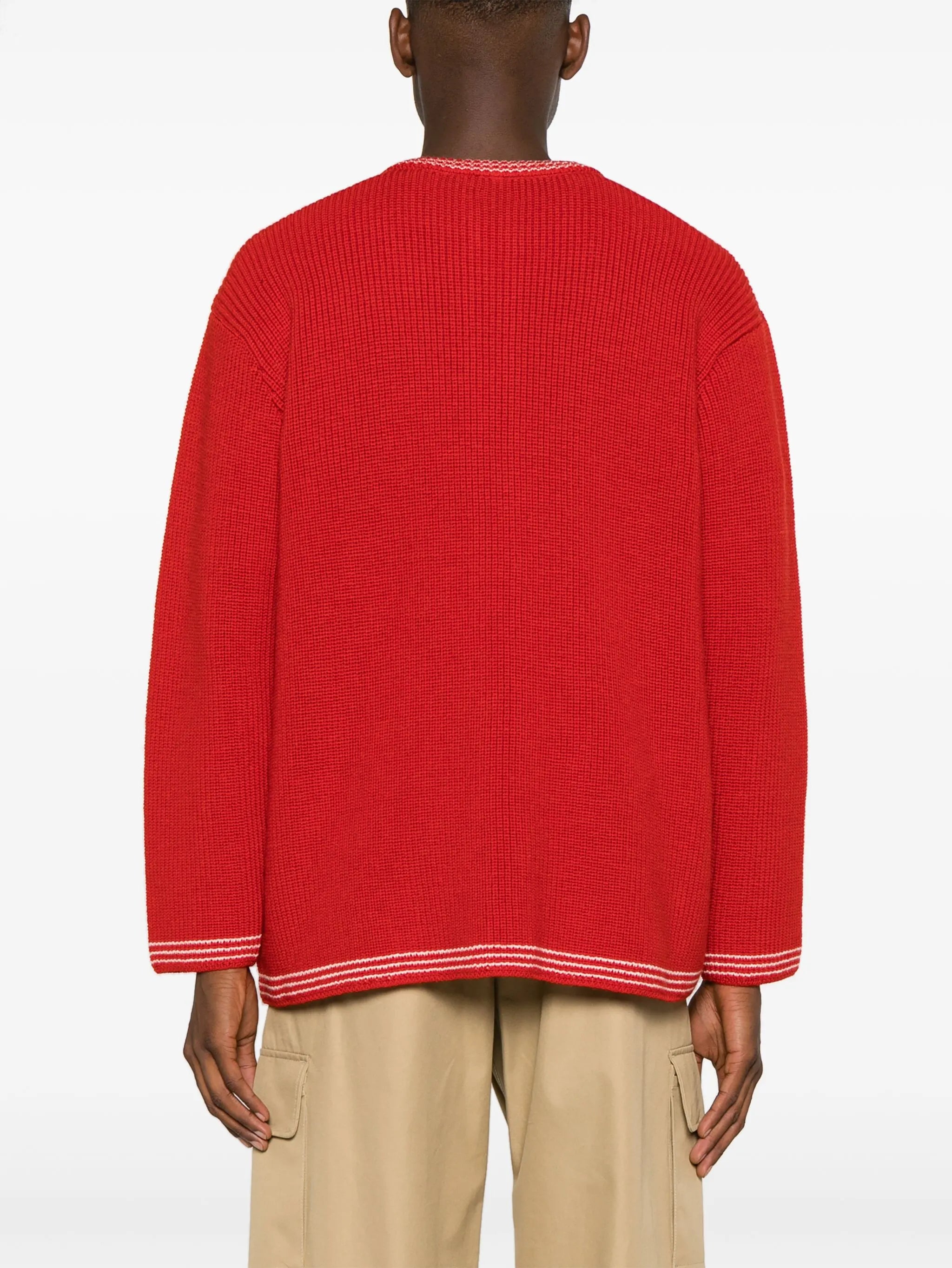 Shaker Stitch wool cardigan