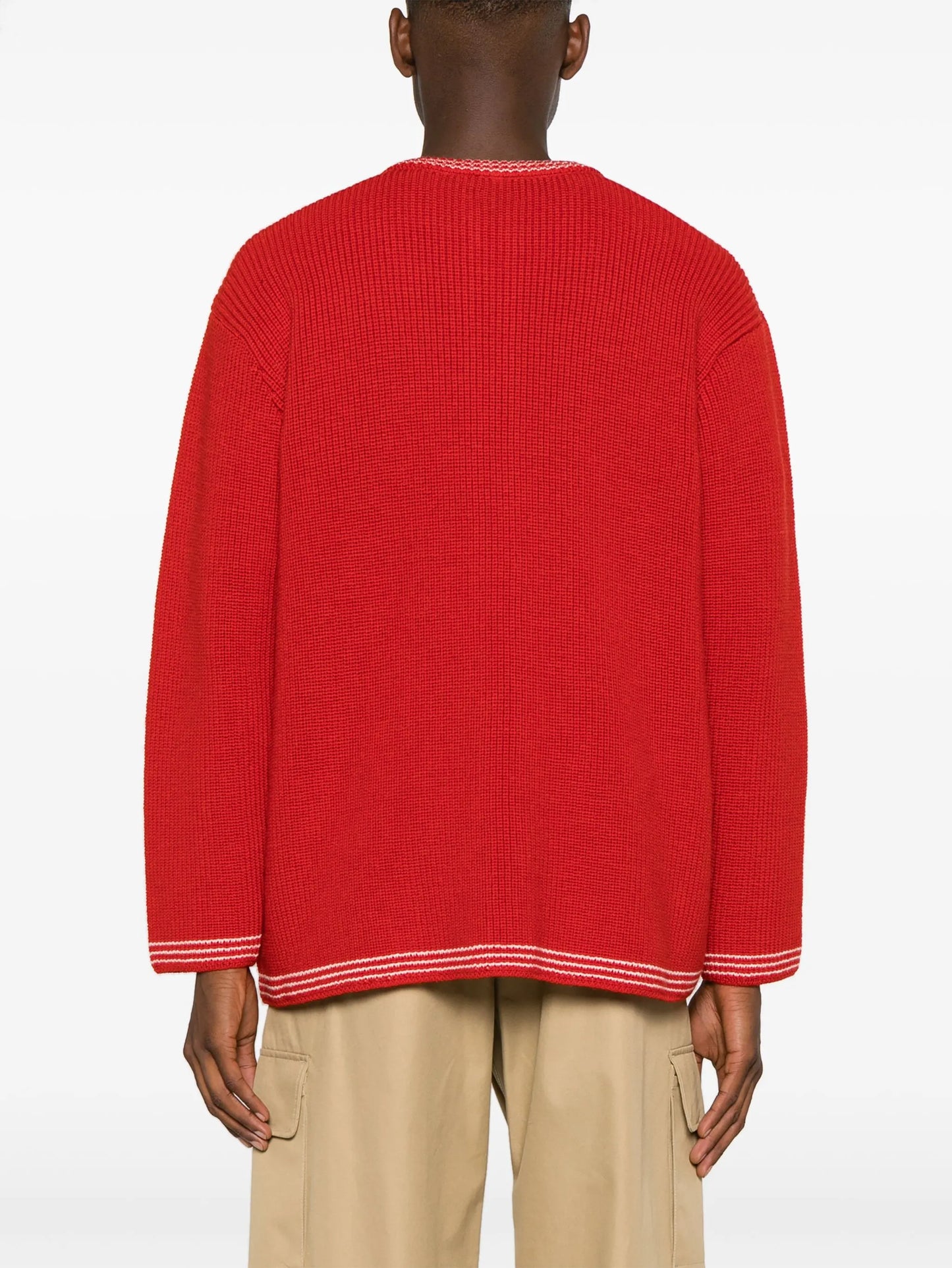 Shaker Stitch wool cardigan
