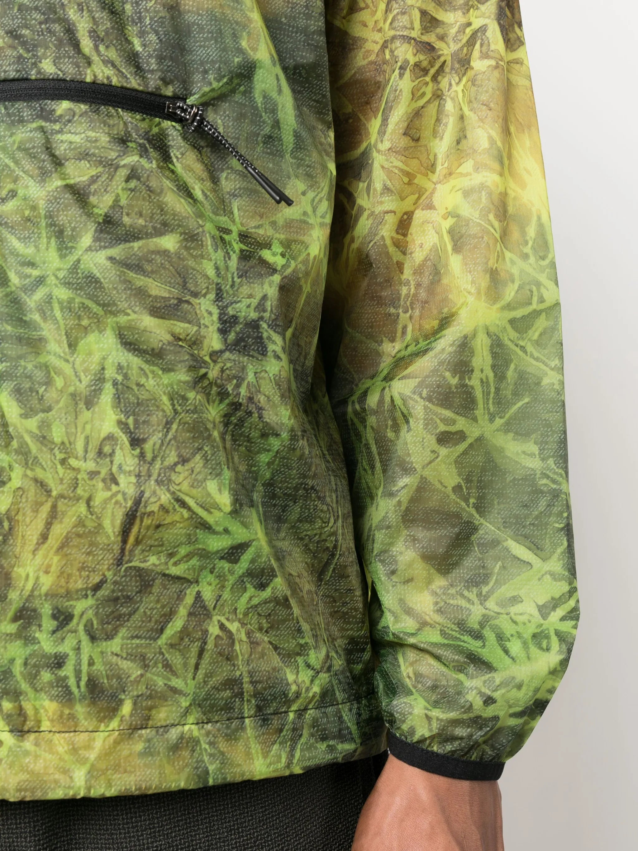 high-neck abstract-print jacket