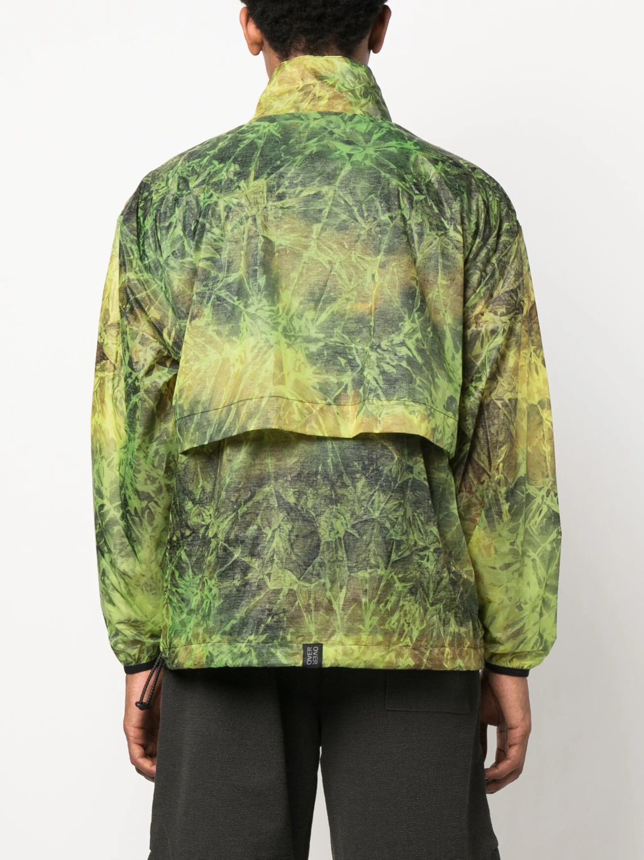 high-neck abstract-print jacket