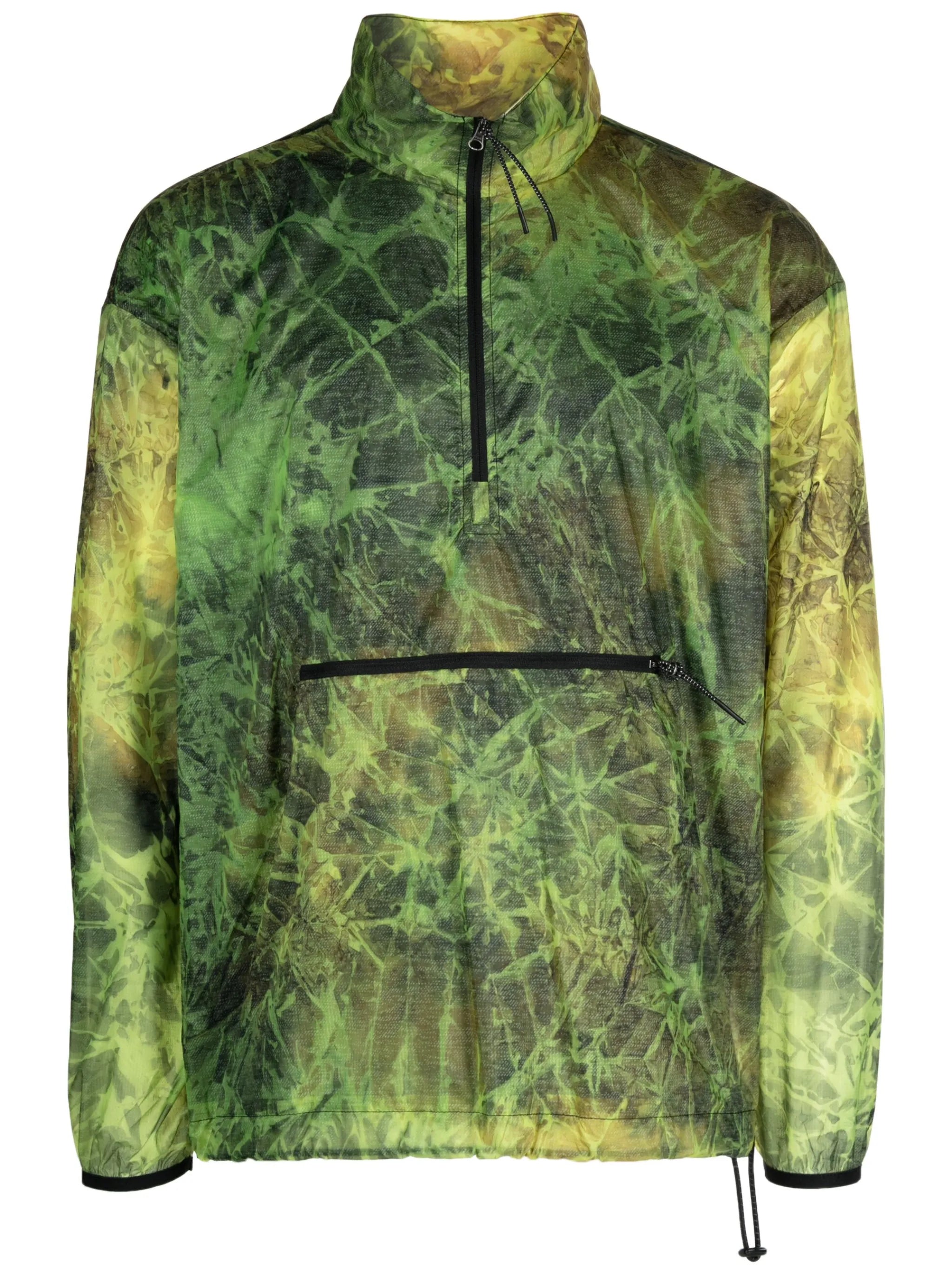 high-neck abstract-print jacket