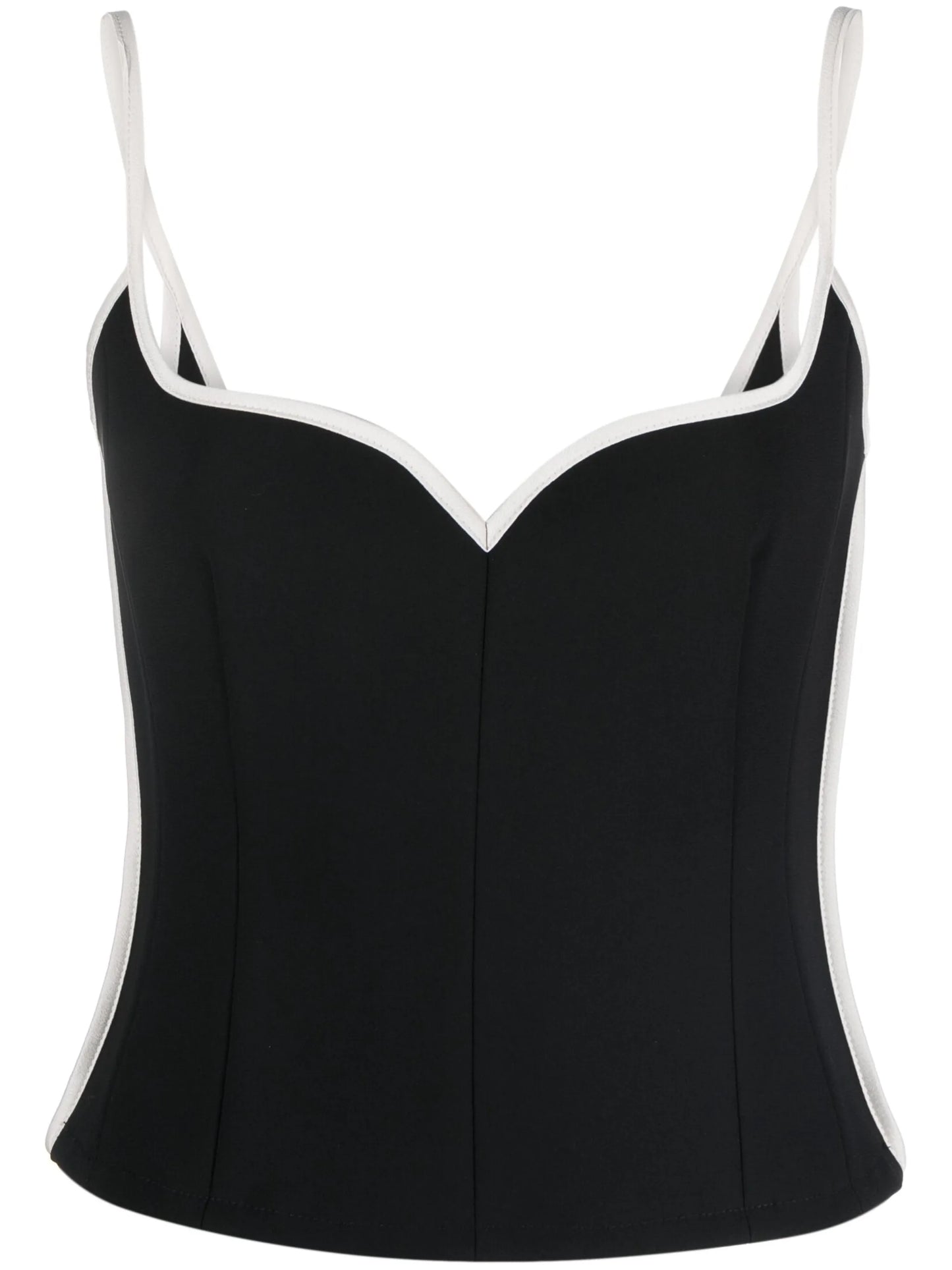 Heart contrast-trim singlet top