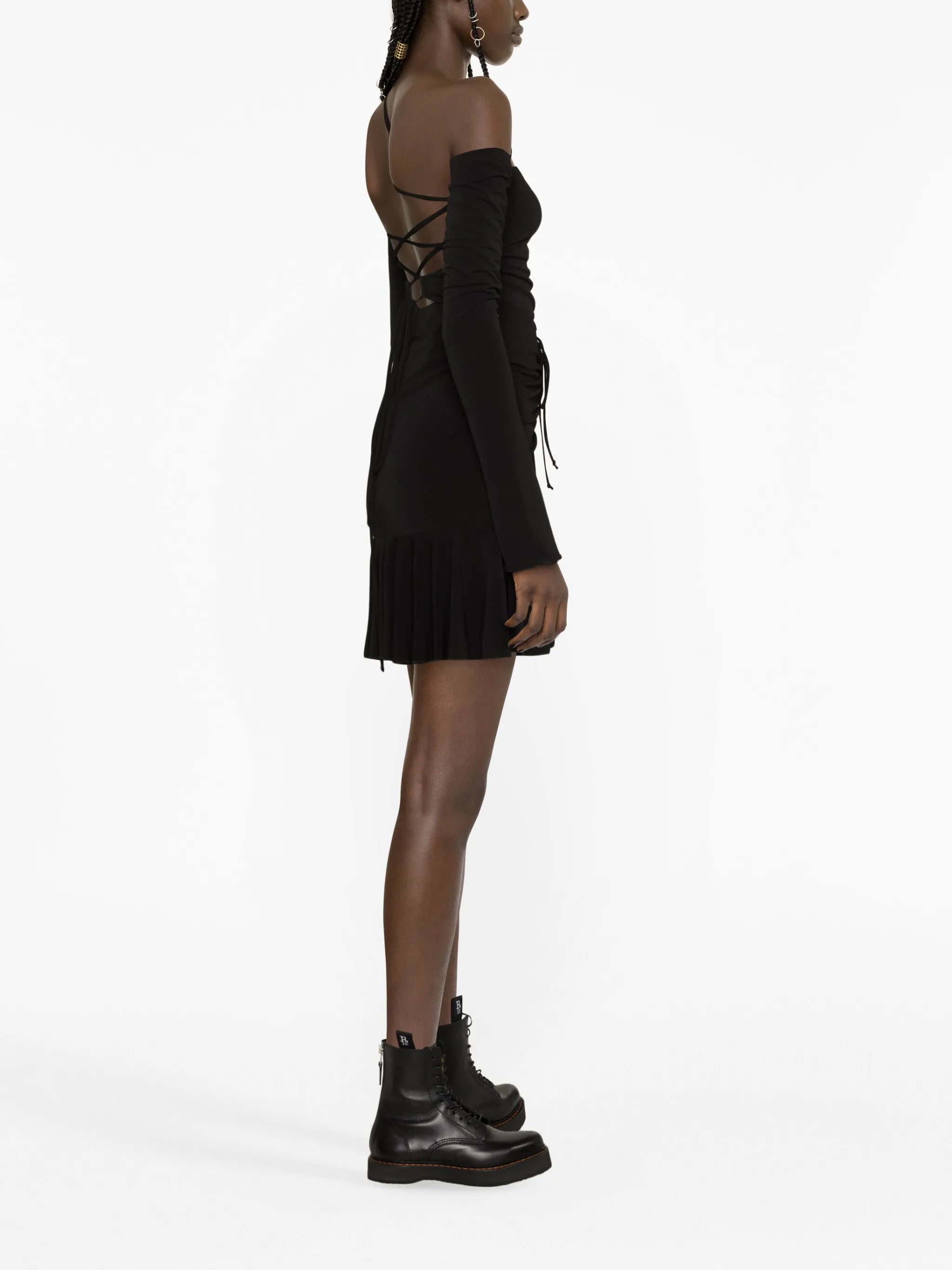 Natasha ruched drawstring miniskirt