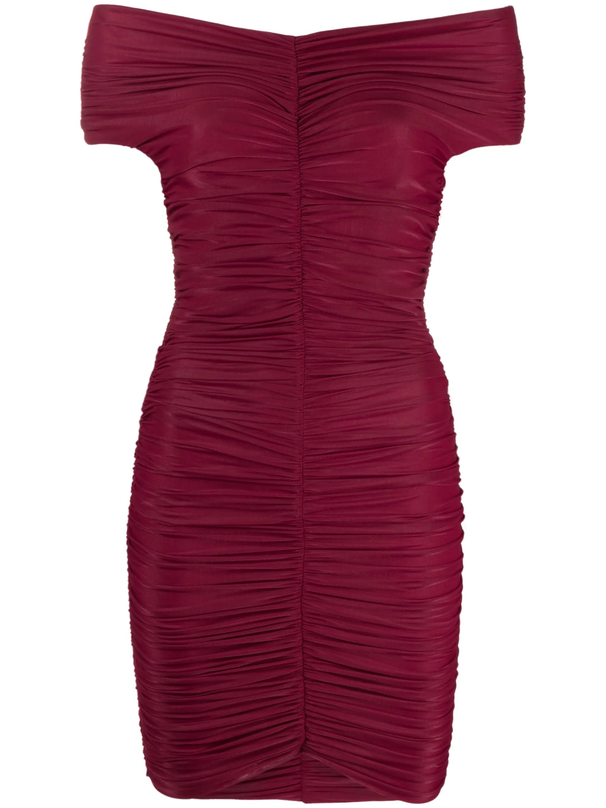 Nicola off-shoulder draped minidress