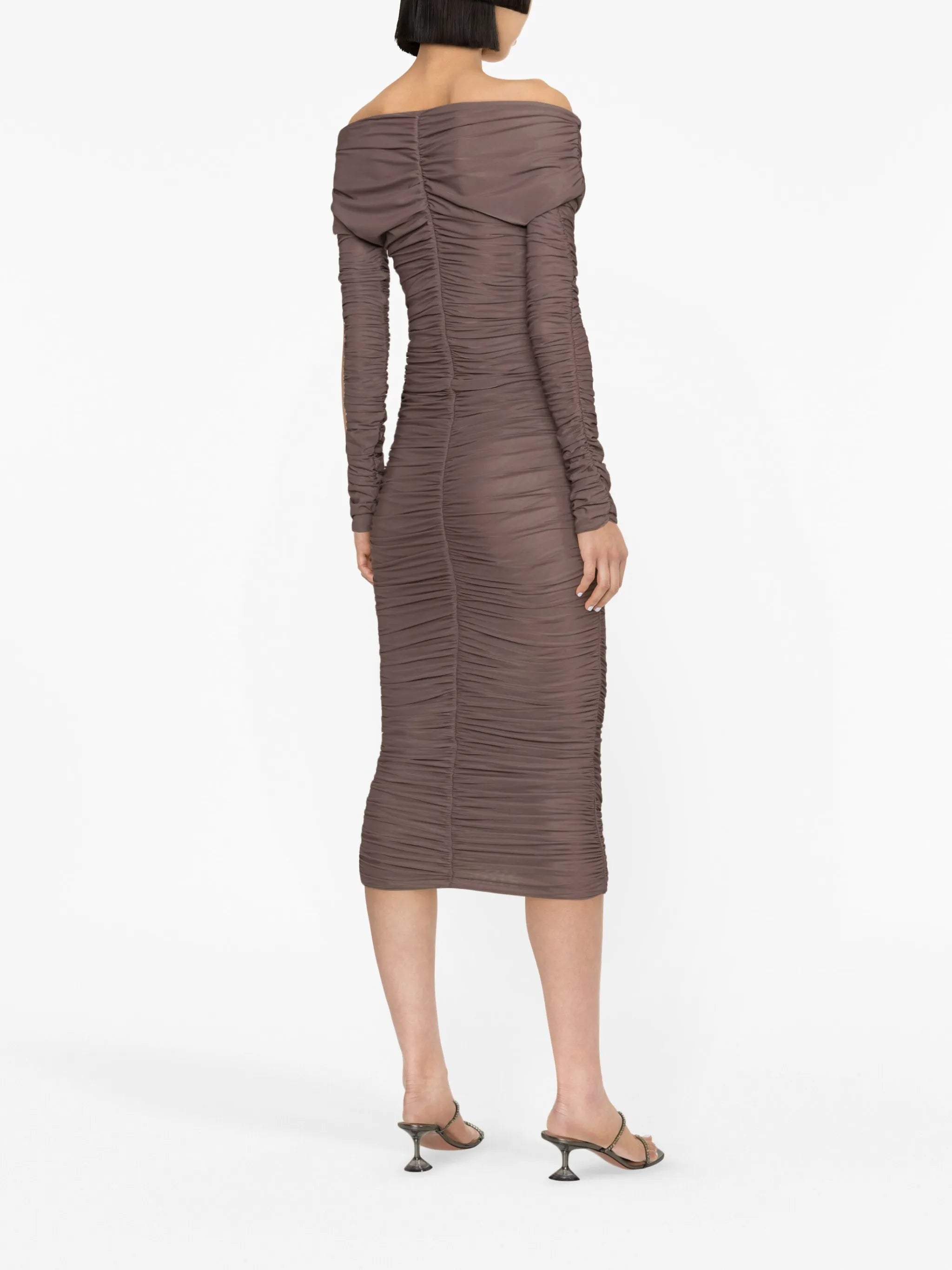 Nicole ruched off-shoulder dress