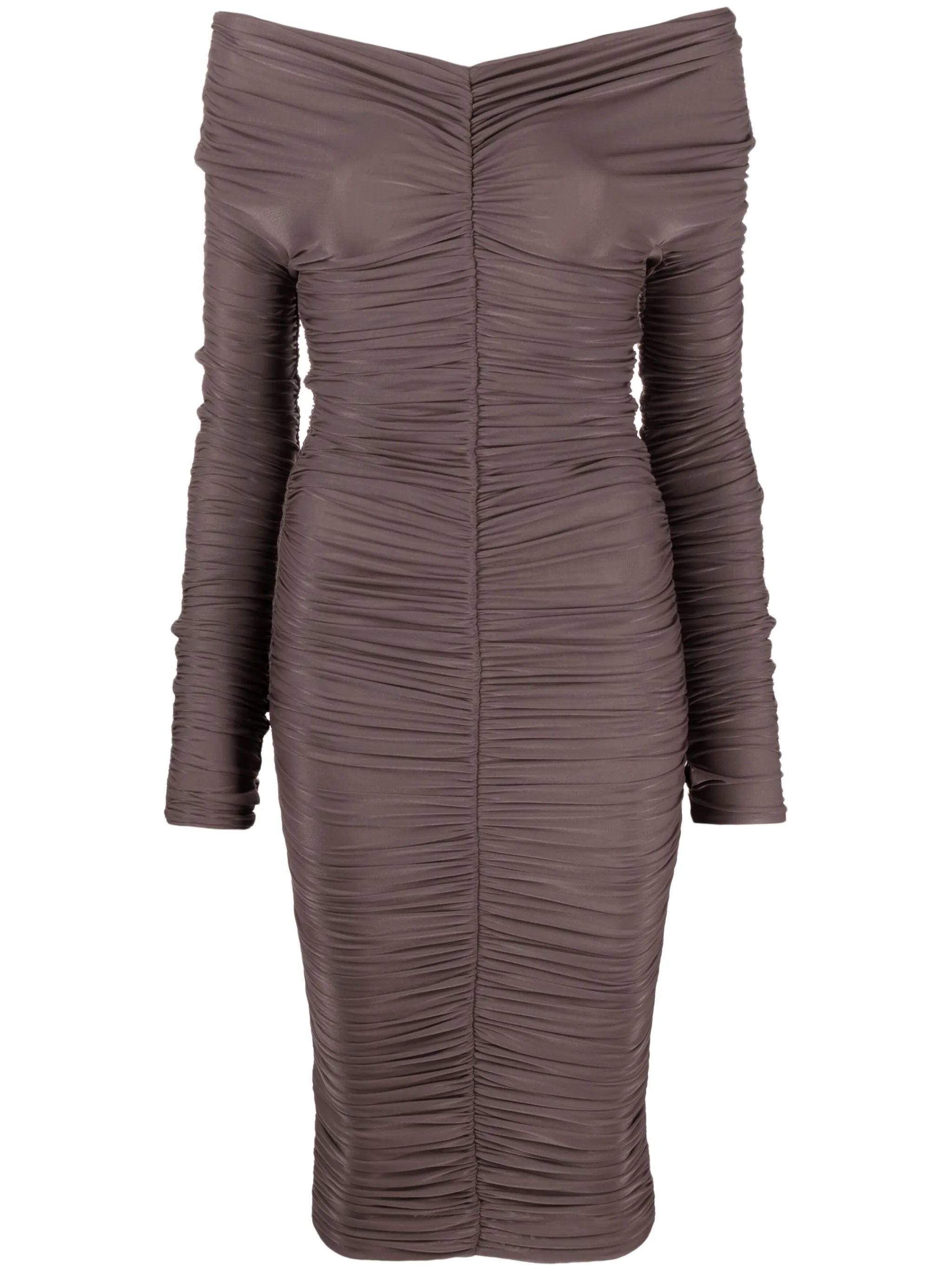 Nicole ruched off-shoulder dress