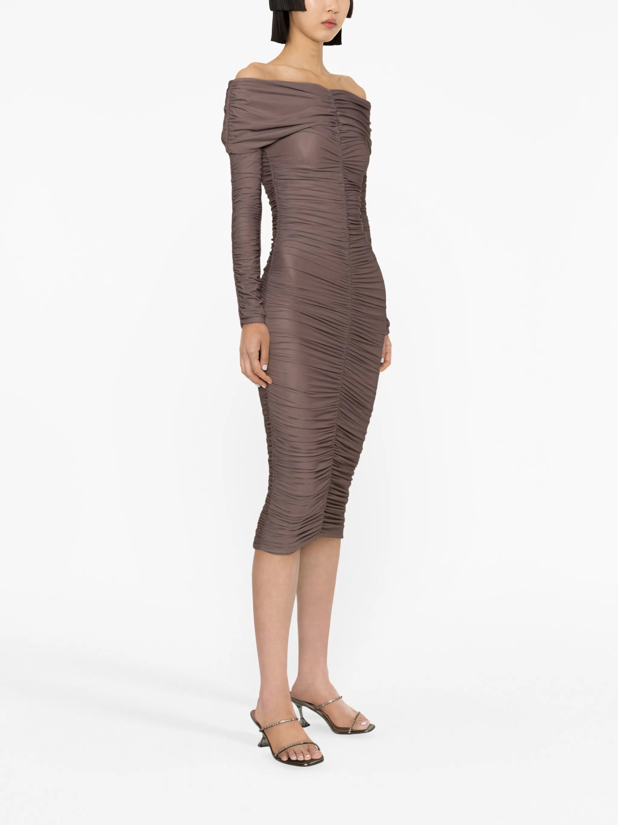 Nicole ruched off-shoulder dress