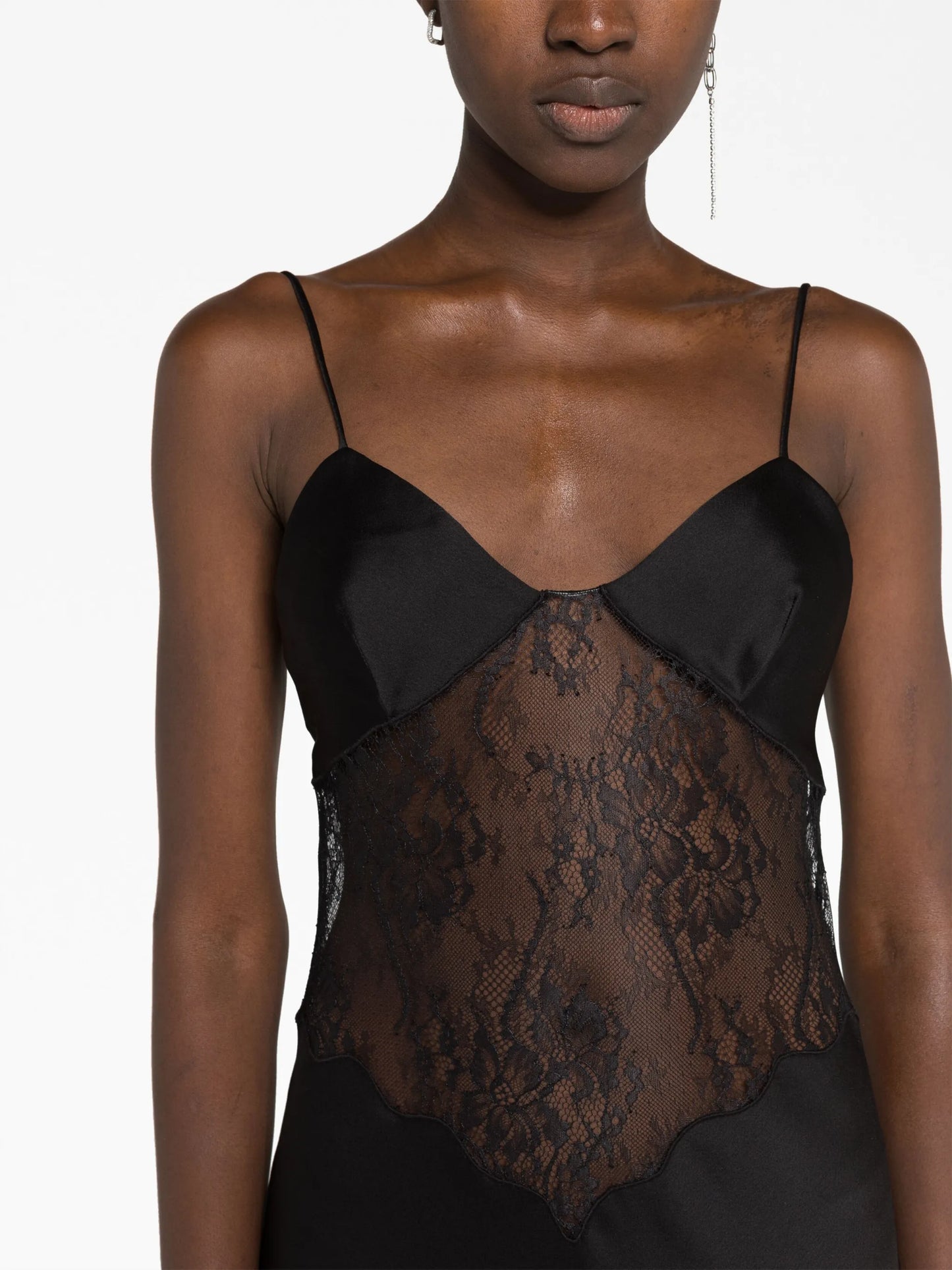 Jessica floral-lace midi slip dress