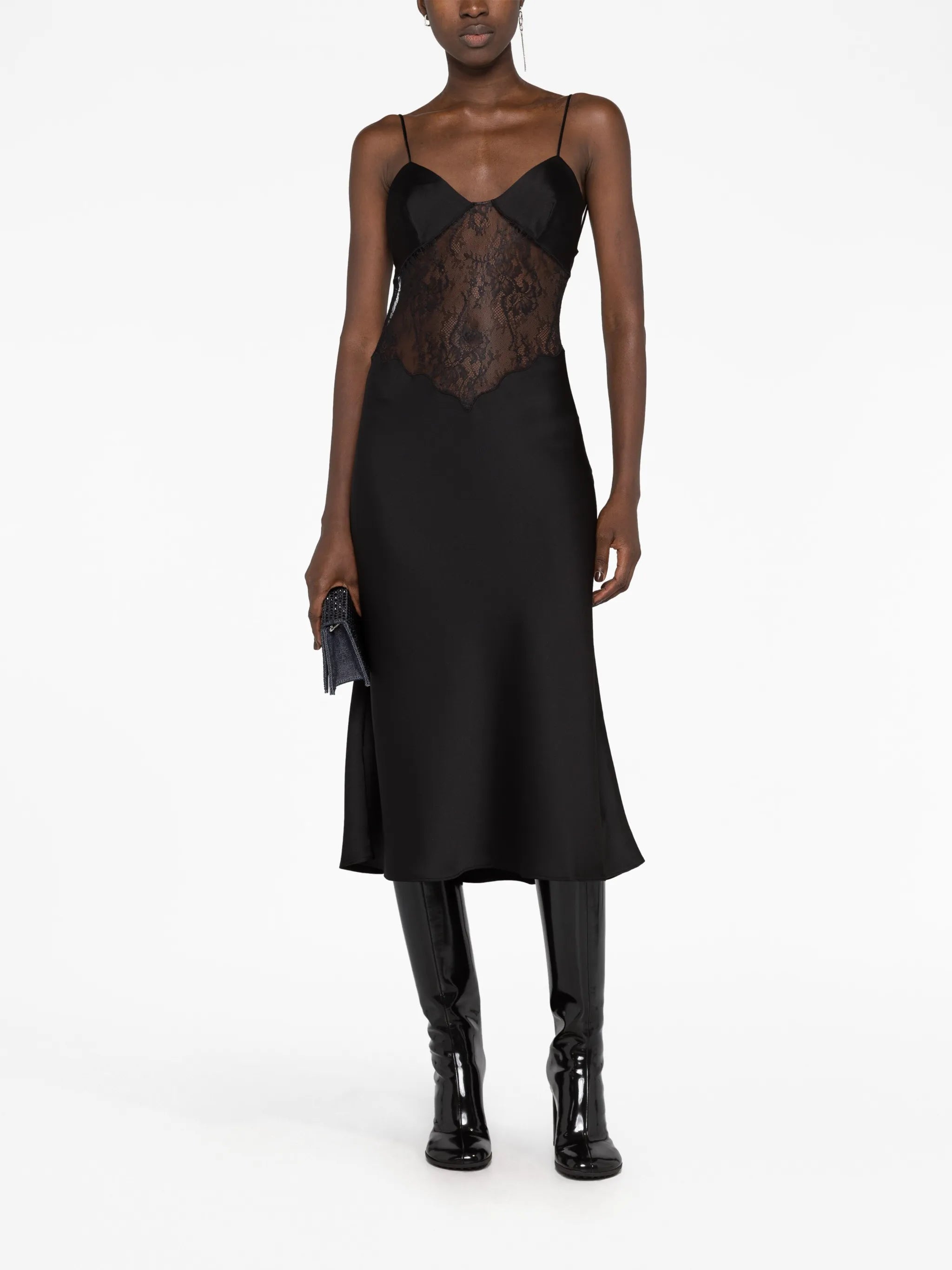Jessica floral-lace midi slip dress