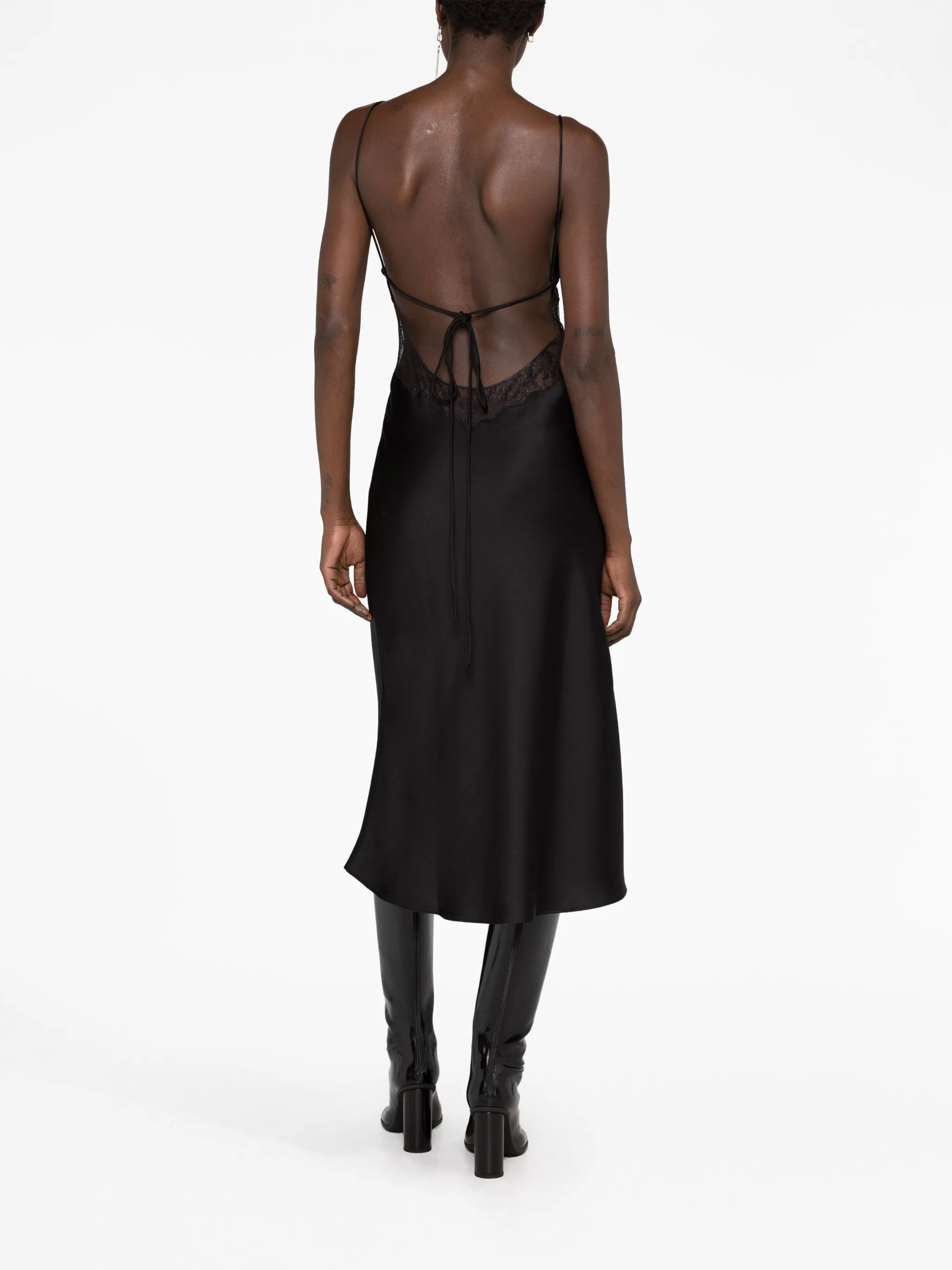 Jessica floral-lace midi slip dress