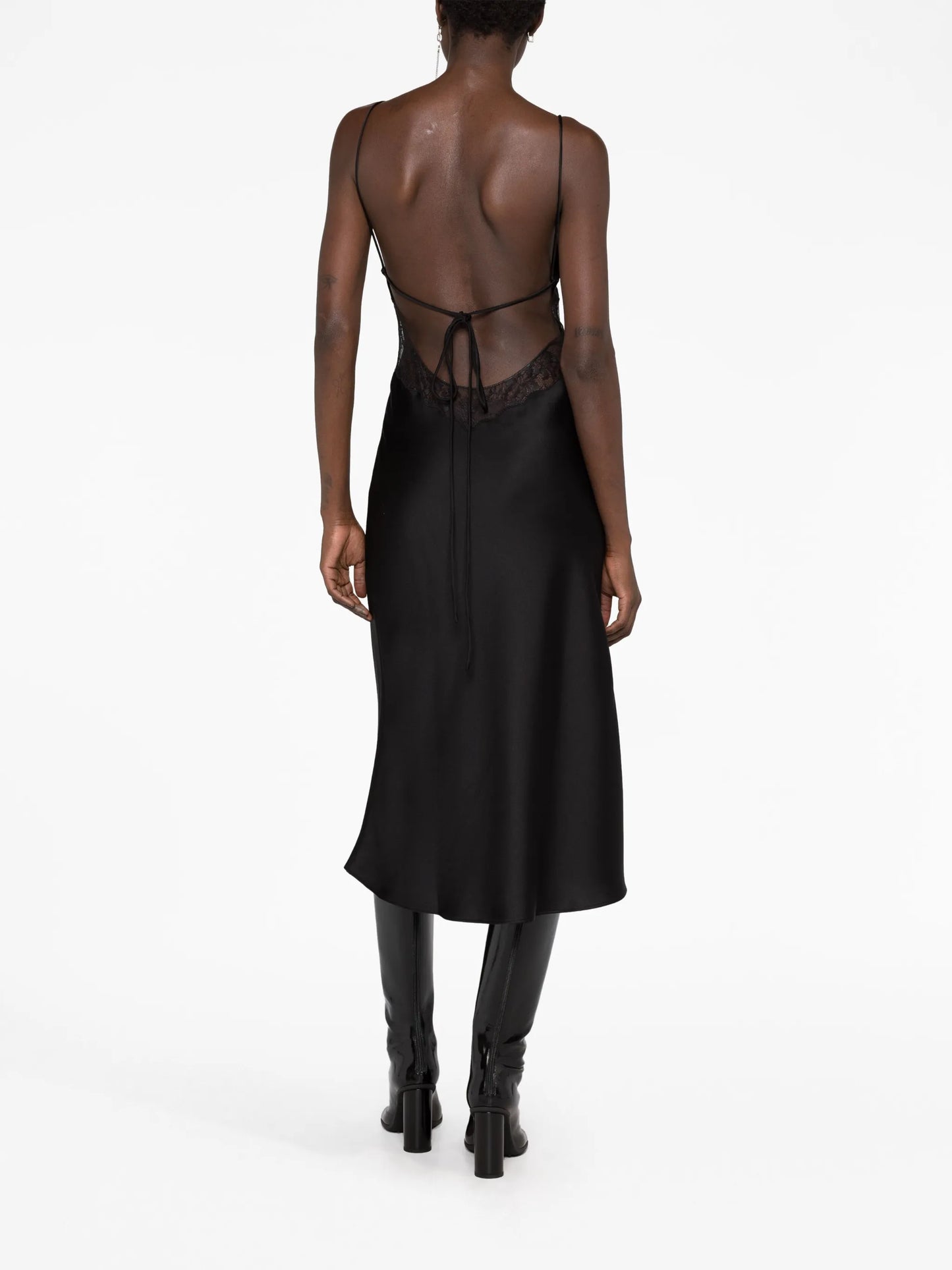 Jessica floral-lace midi slip dress