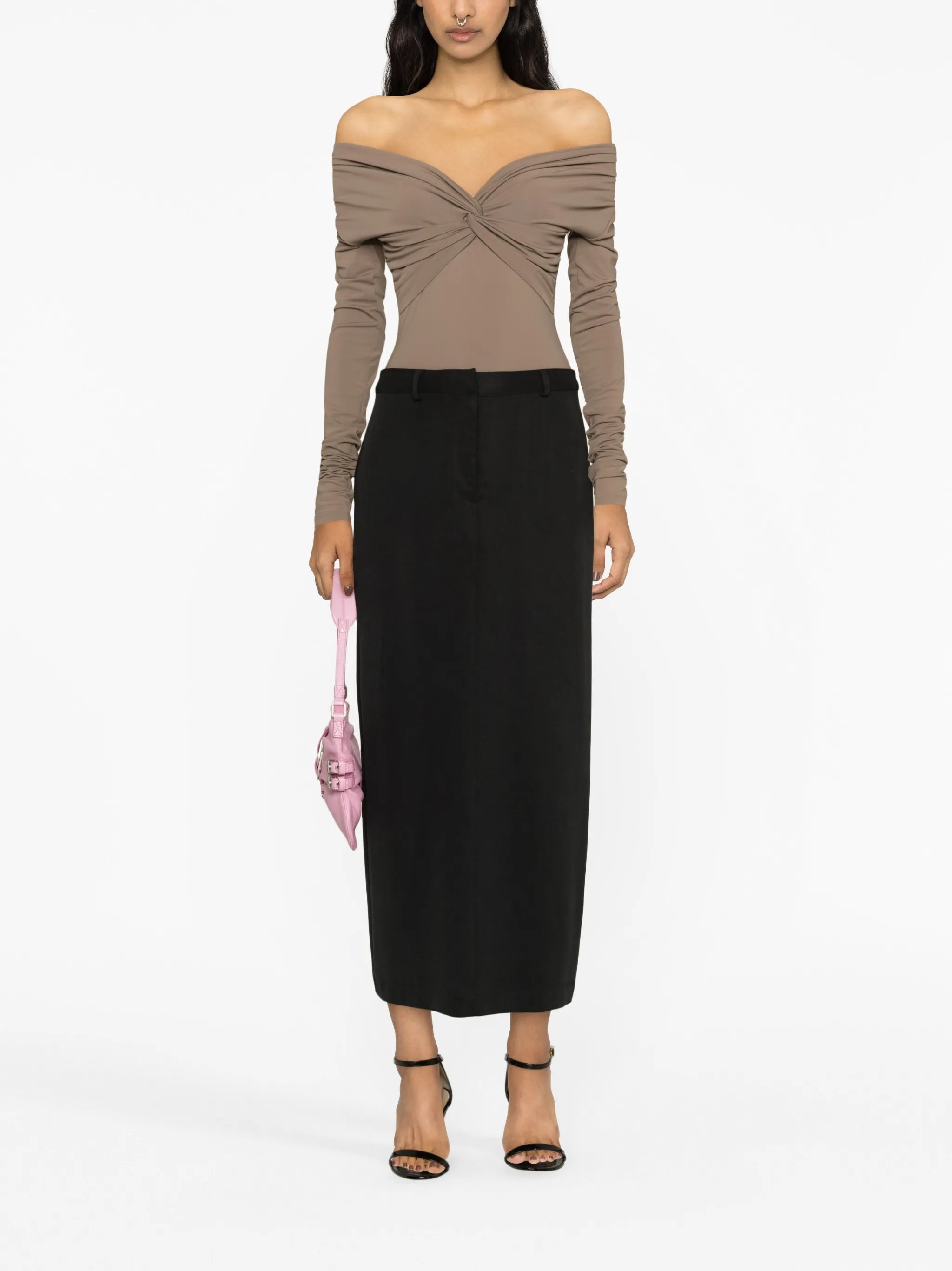 Kendall off-shoulder gathered bodysuit