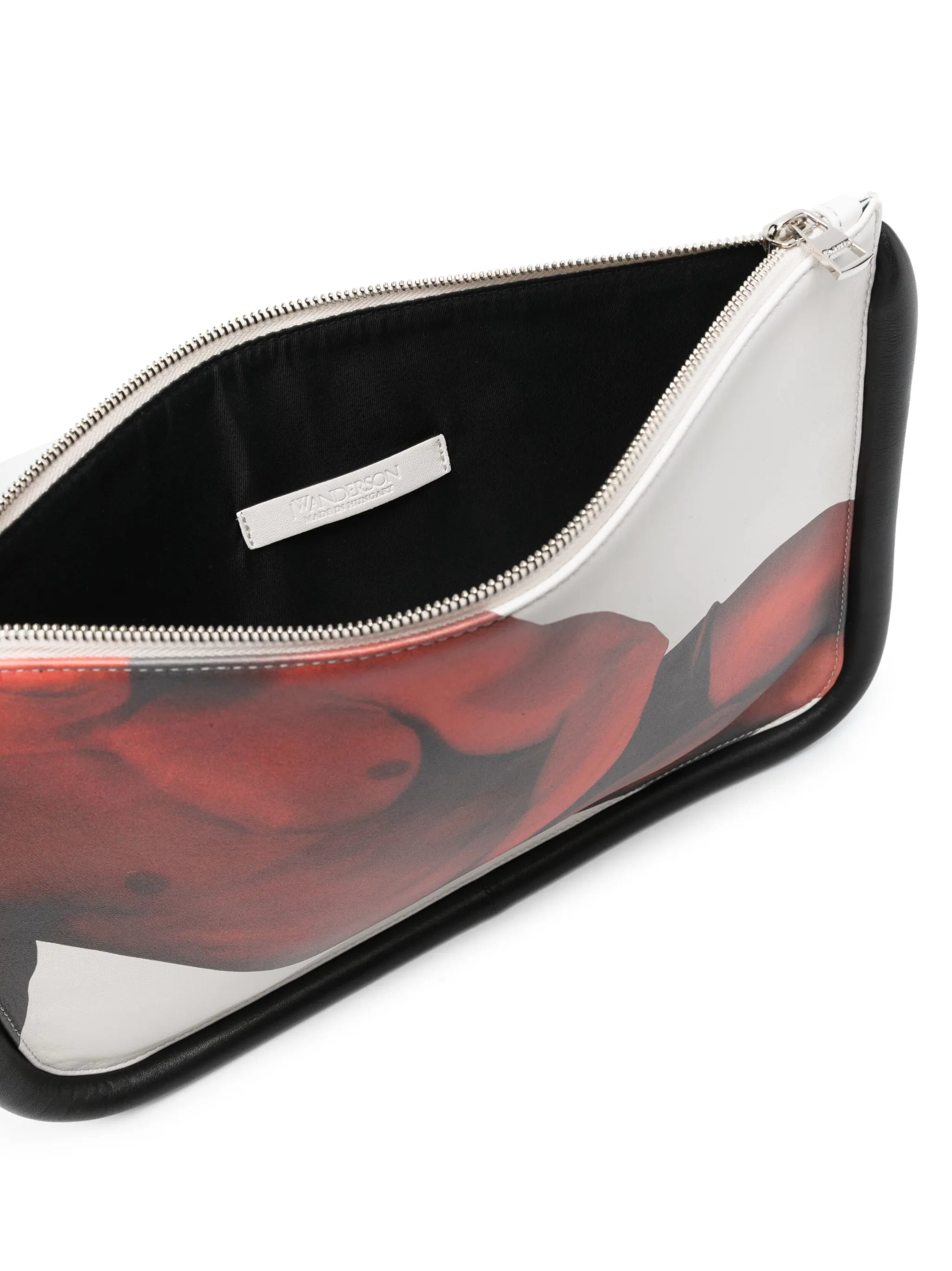 Bumper graphic-print leather pouch