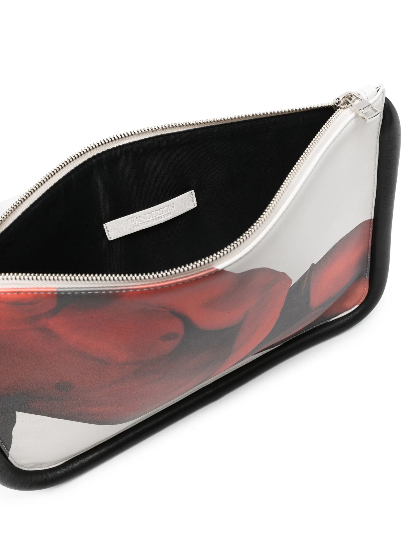 Bumper graphic-print leather pouch