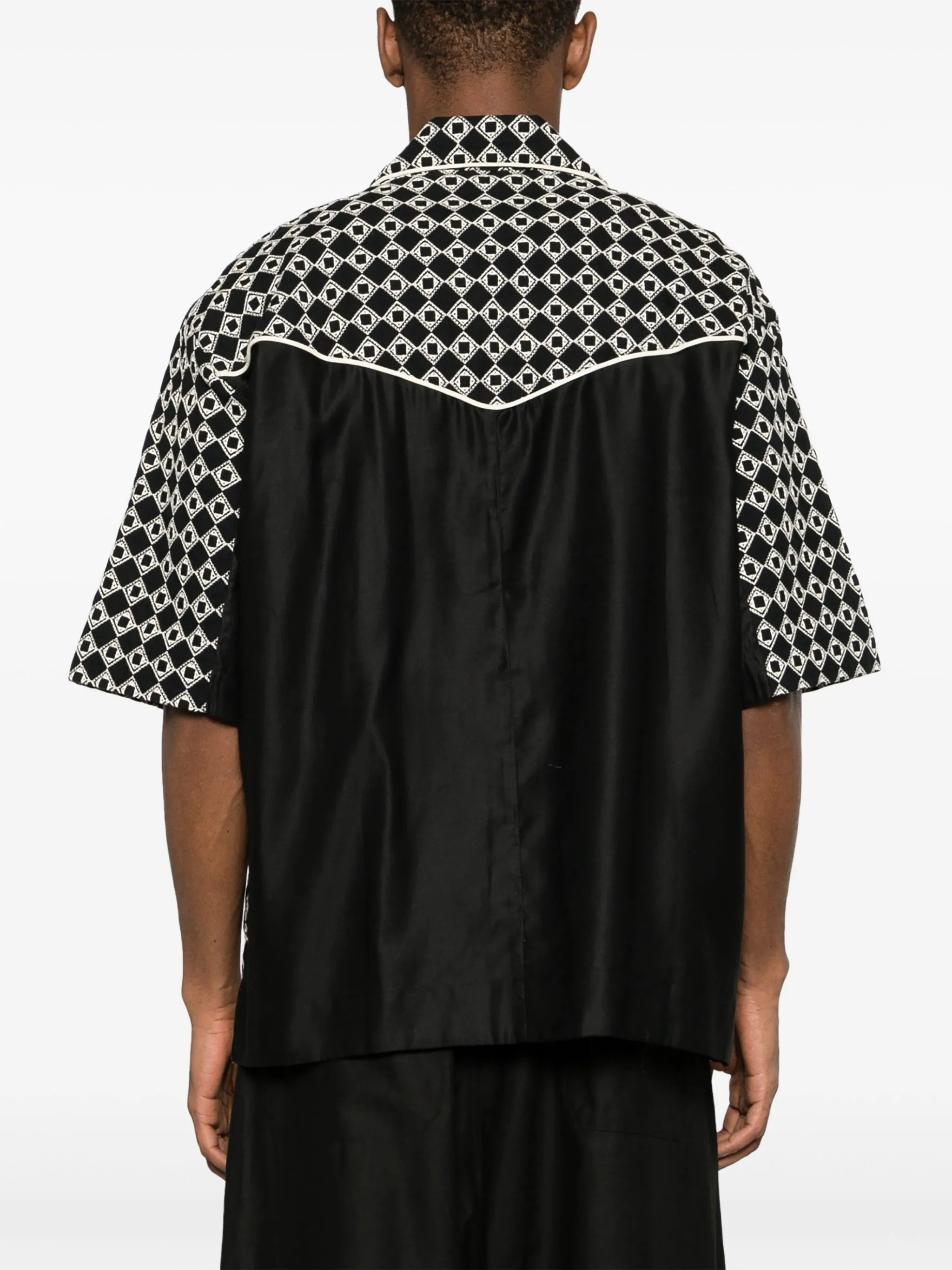 geometric-pattern print cotton-blend shirt